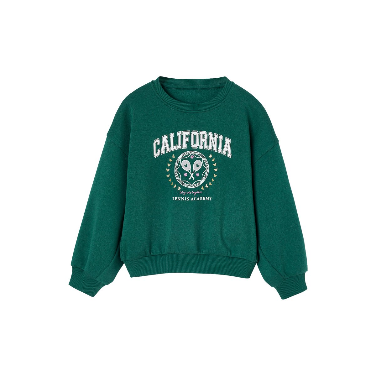 Sweat oversize sport vert, VERTBAUDET