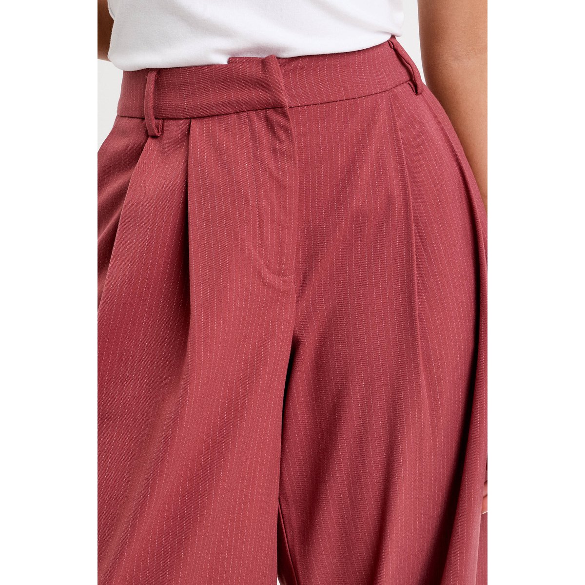 Pantalon large rouge foncé, CACHE CACHE