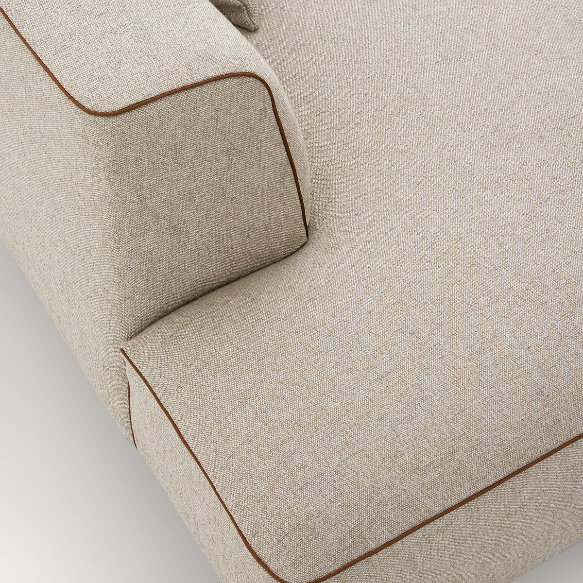 Demi-canapé droit en texturé viscose et lin, JACOPO naturel, AM.PM