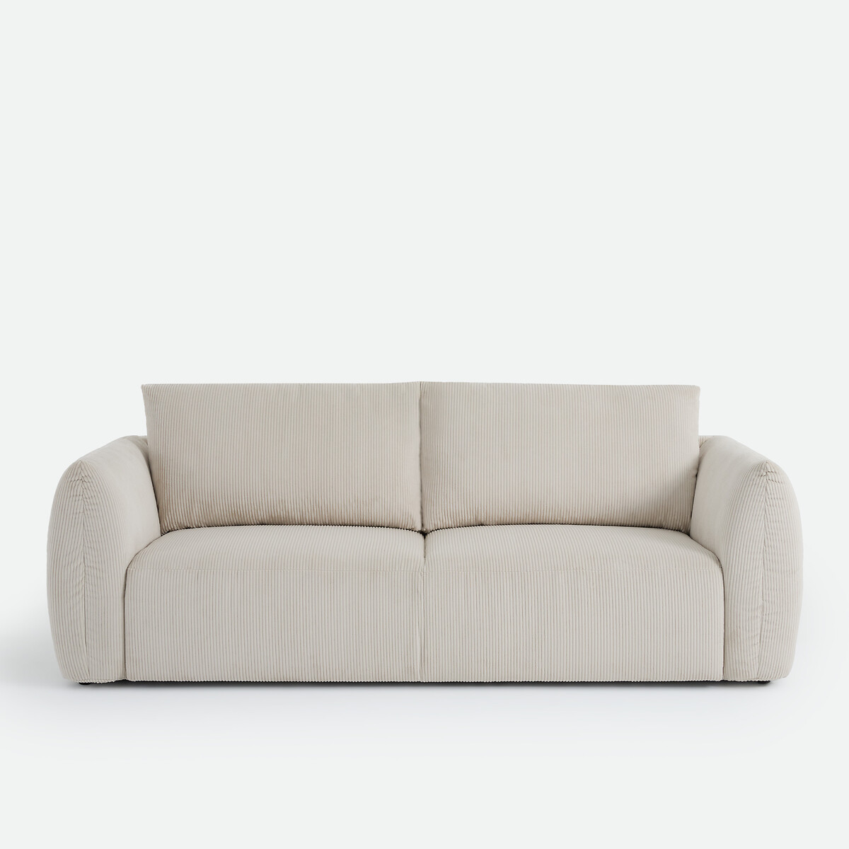 Canapé droit, 3 ou 4 places, en velours côtelé moyennes côtes, EDITH beige, LA REDOUTE INTERIEURS