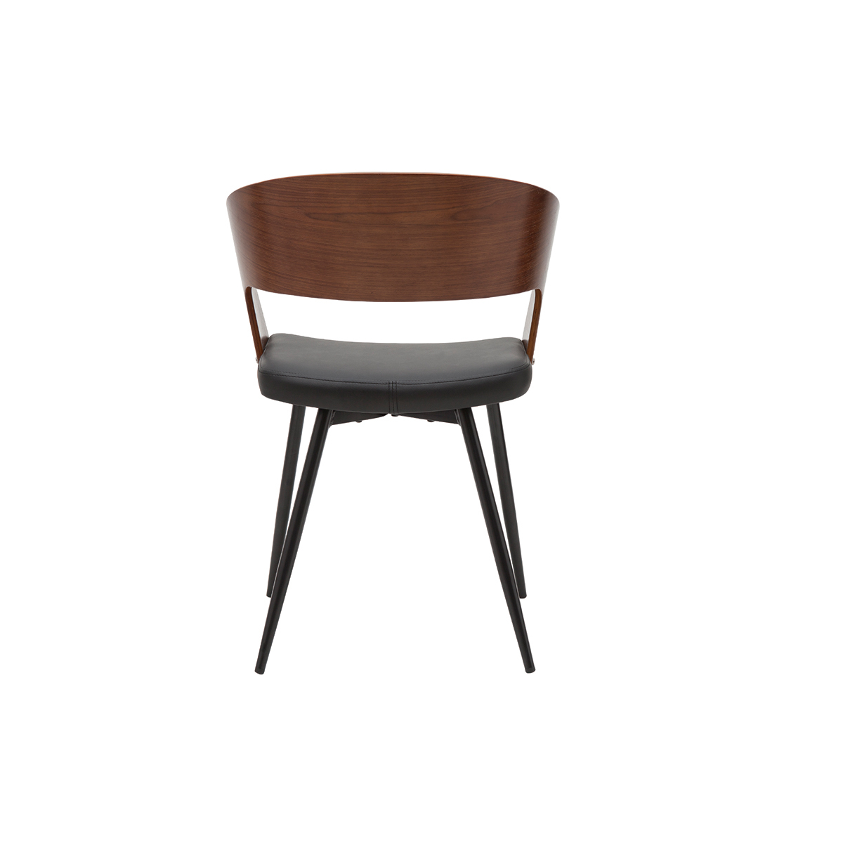 Chaises design bois foncé noyer, assises et métal noirs (lot de 2) RIFF noyer / noir, MILIBOO