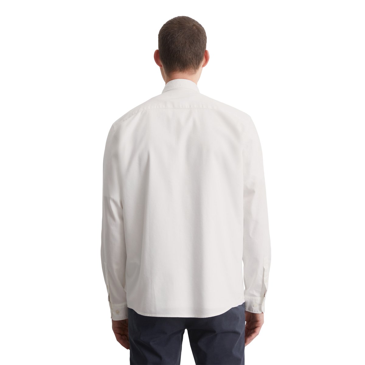 Chemise regular en mélange de coton biologique et de lyocell blanc, MARC O'POLO