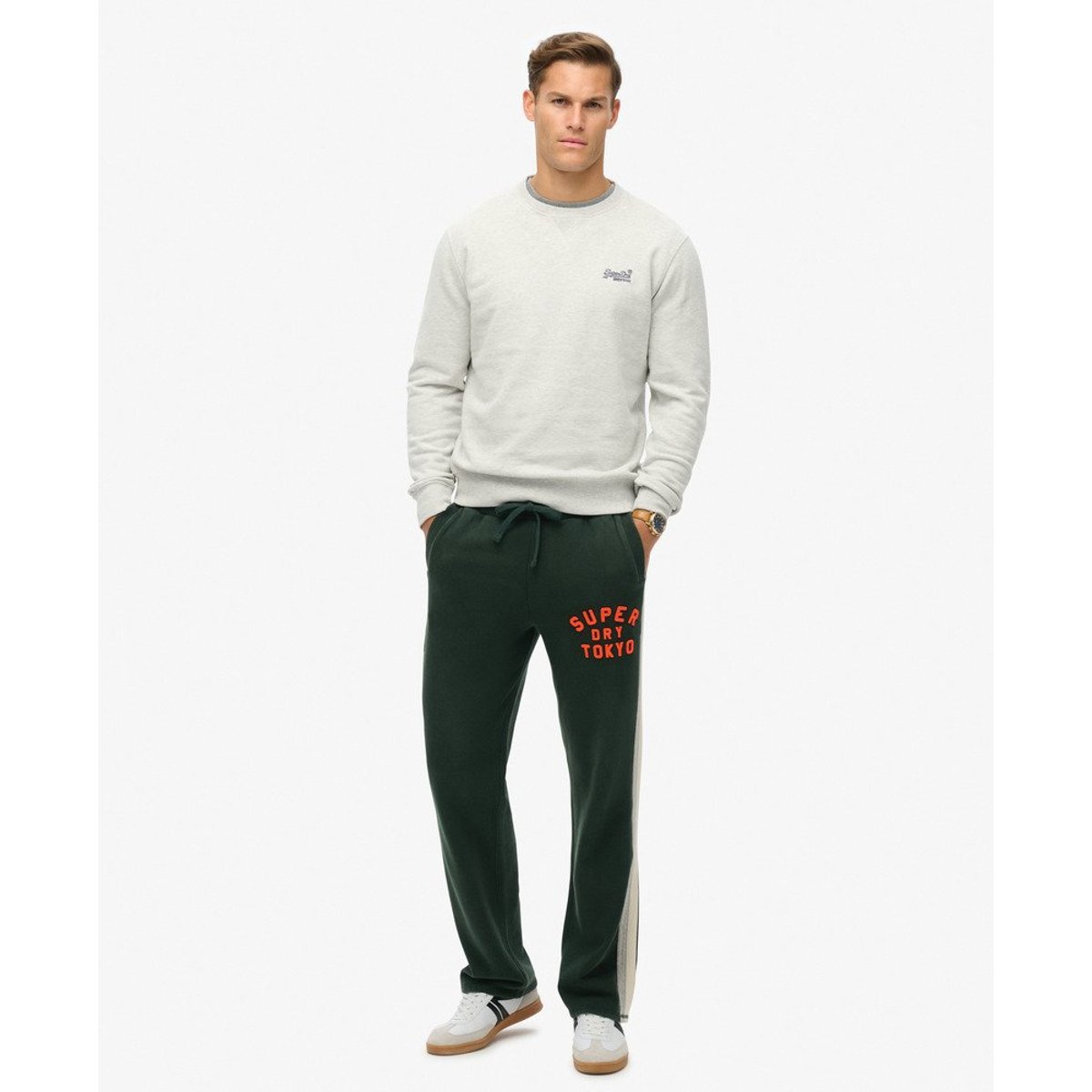 Pantalon de survêtement Vintage Athletic vert foncé academy, SUPERDRY