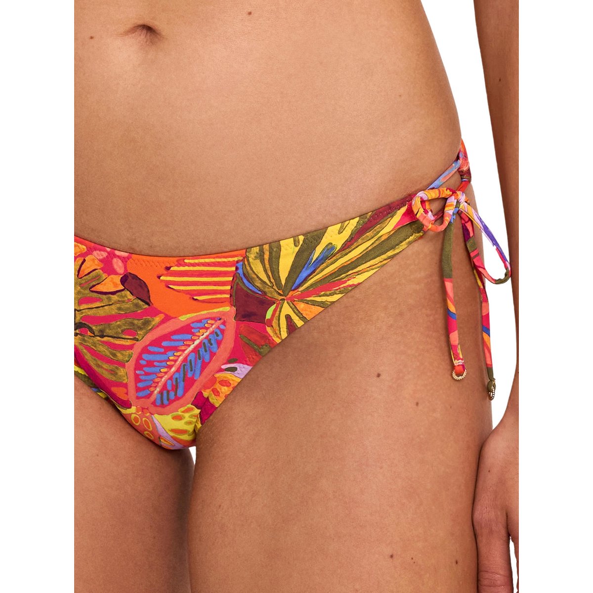 Bas maillot slip de bain taille basse à nouettes SUNSET orange, SELMARK MARE