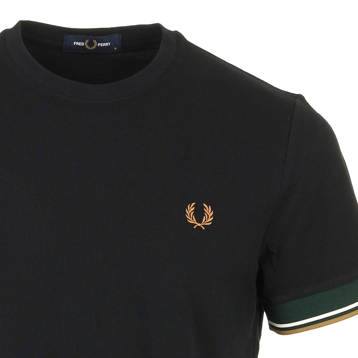 T-shirt TWIN TIPPED CUFF black, FRED PERRY