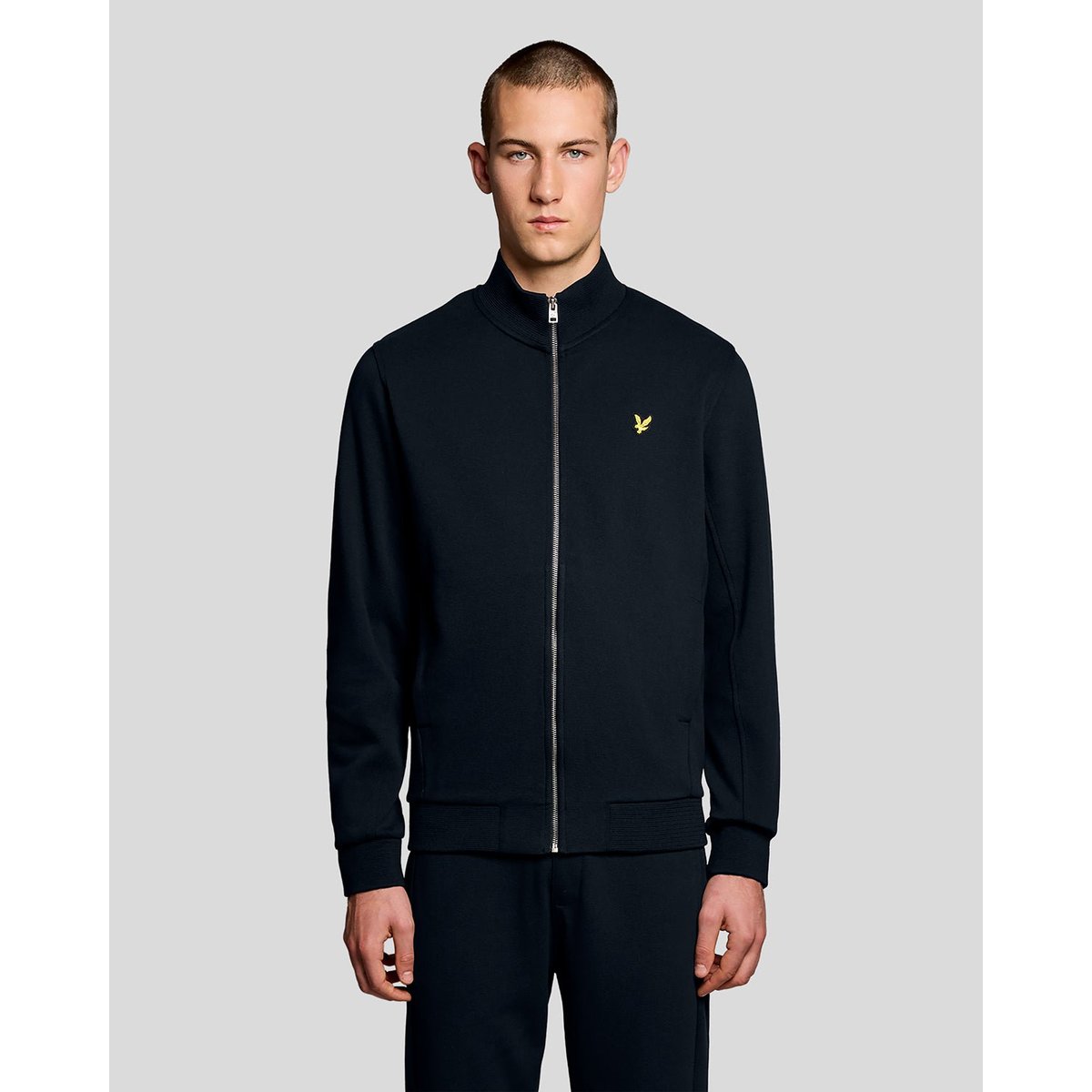 Veste en mélange de coton de survêtement bleu foncé marine, LYLE & SCOTT
