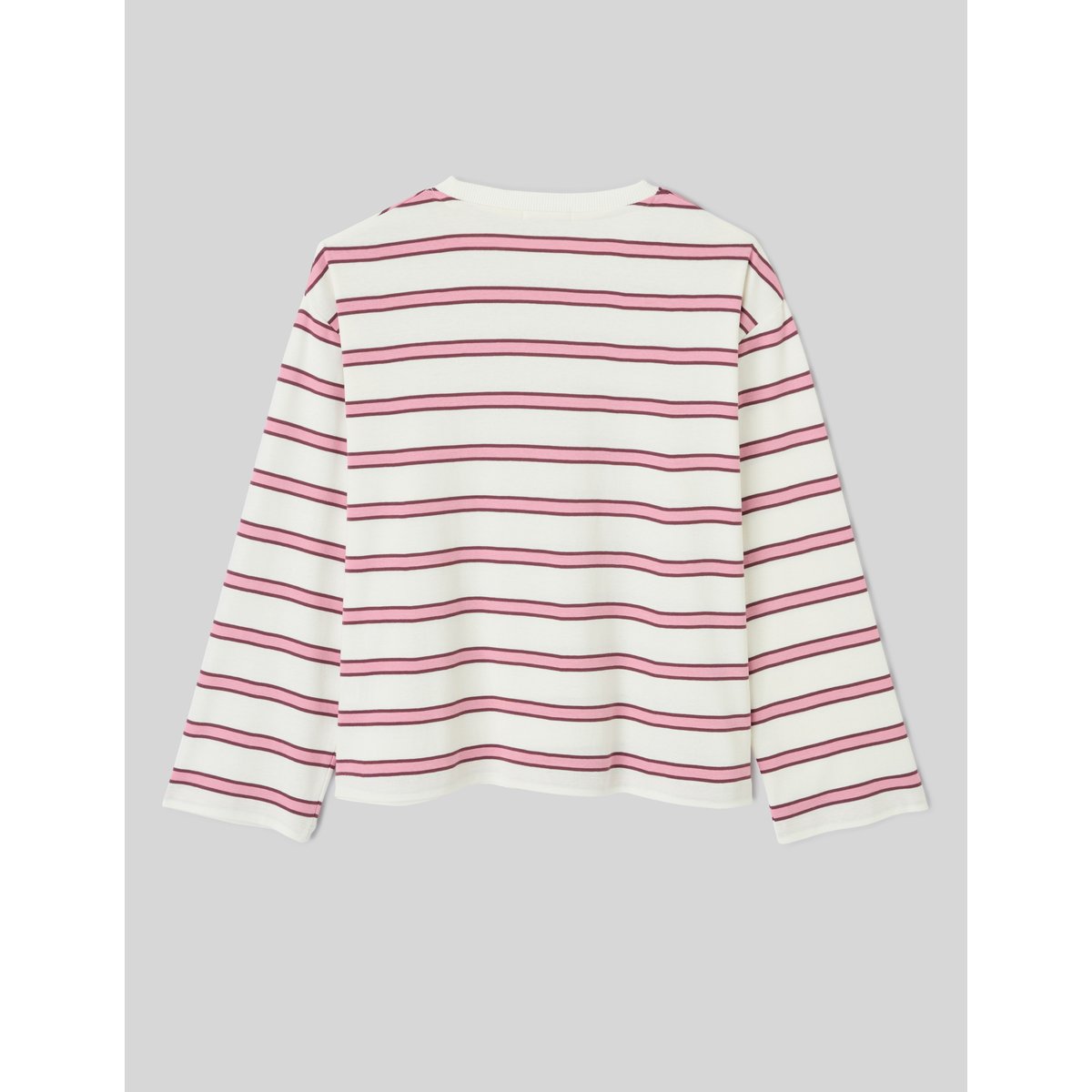T-shirt rayé manches évasées rose, BZB