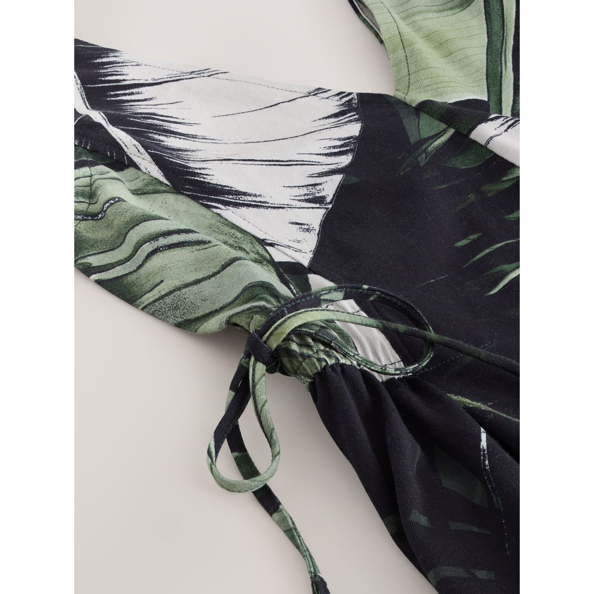 Combi-pantalon en jersey à col v noir/vert, NEXT