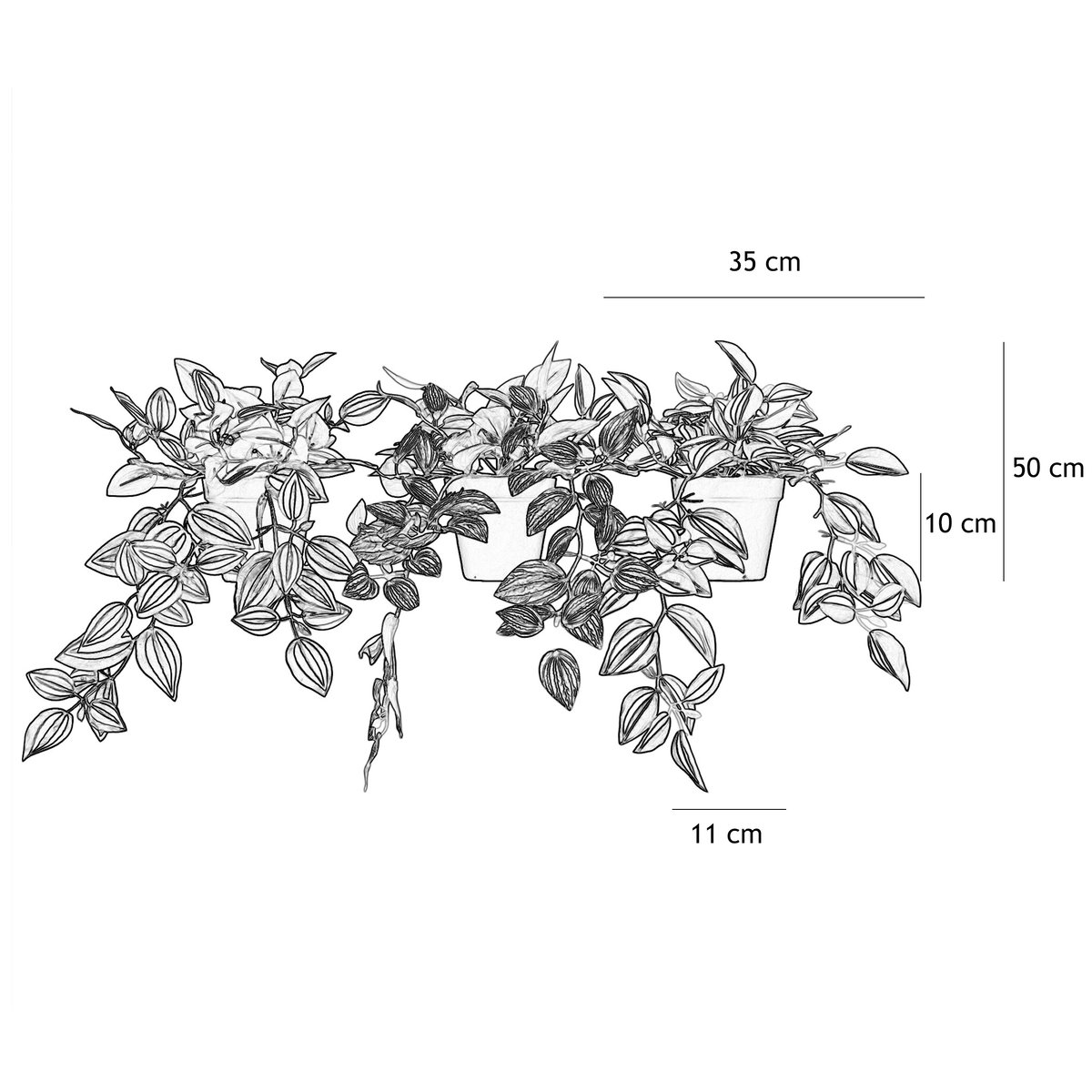 Plante verte artificielle tombante 50cm lot de 3 vert, LIGNE DECO