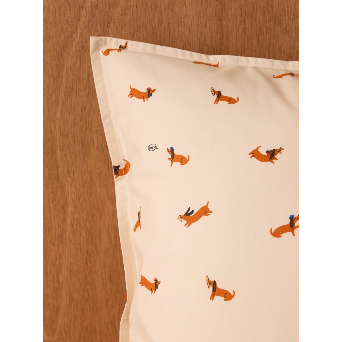 Taie d'oreiller percale de coton "Loki" chocolat, CYRILLUS