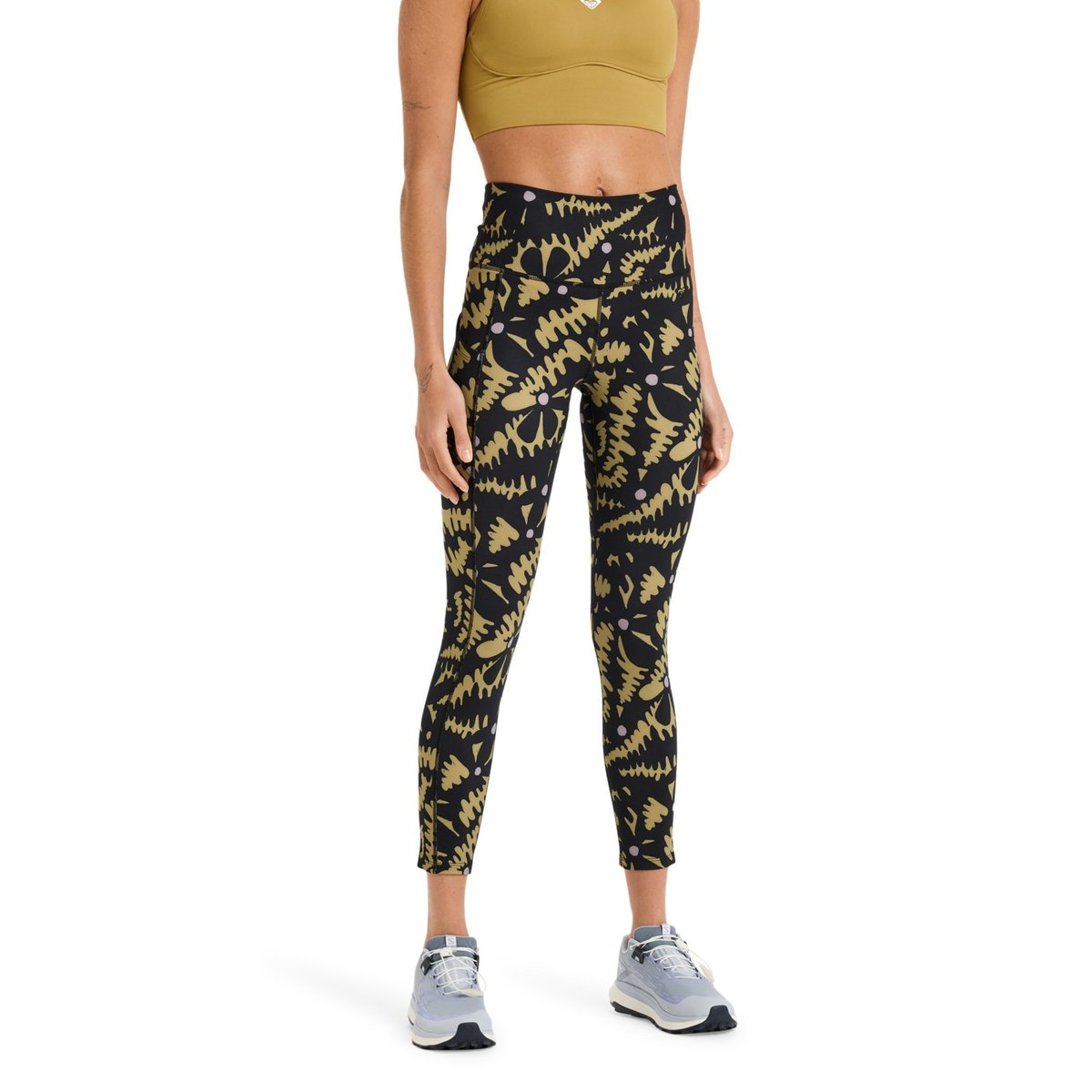 Legging de sport HEART INTO IT ANKLE. noir anthracite big flowers, ROXY