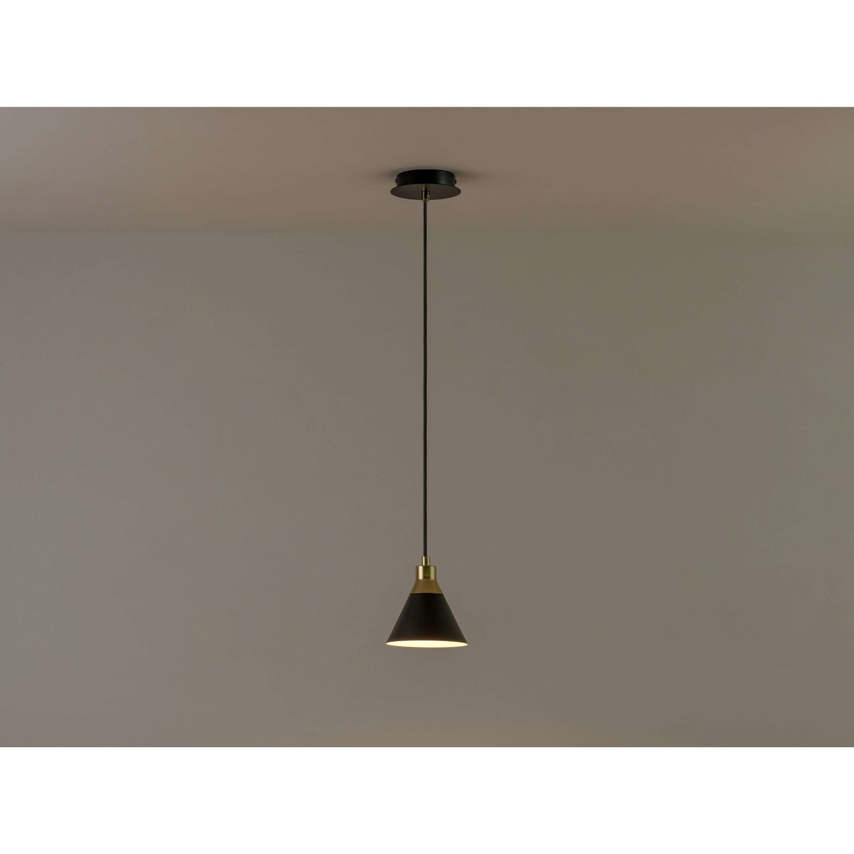 Plafonnier suspendu conique gris, HOUSEOF