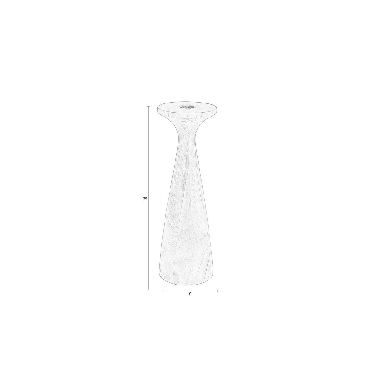 Bougeoir & Chandelle en bois, FLAMES bois, ZUIVER