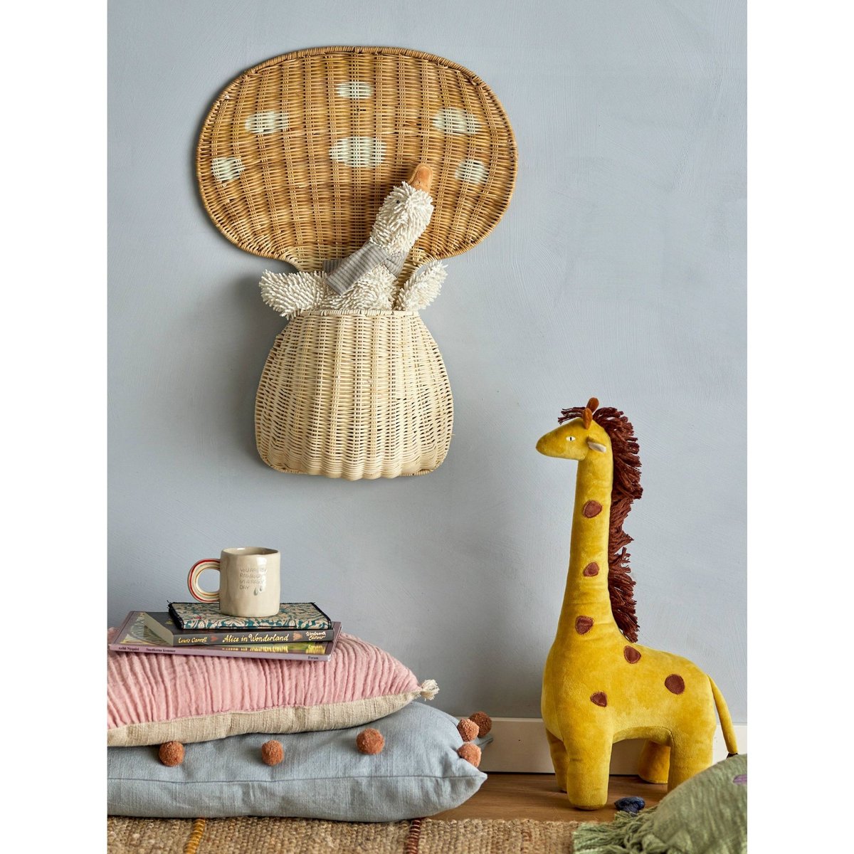 Peluche géante girafe 46 cm couleur unique, BLOOMINGVILLE
