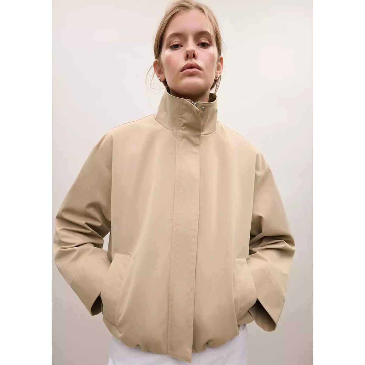 Trench style bomber beige, MANGO TEEN