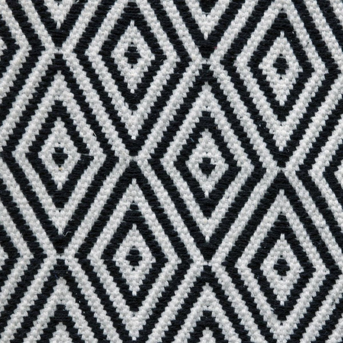 Tapis Rectangle Losanges Noir Blanc 120x170 blanc, DECORATIE
