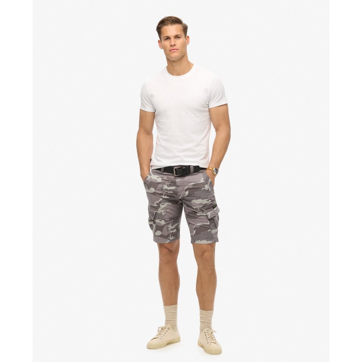Short Core Cargo blanc glacier camouflage, SUPERDRY