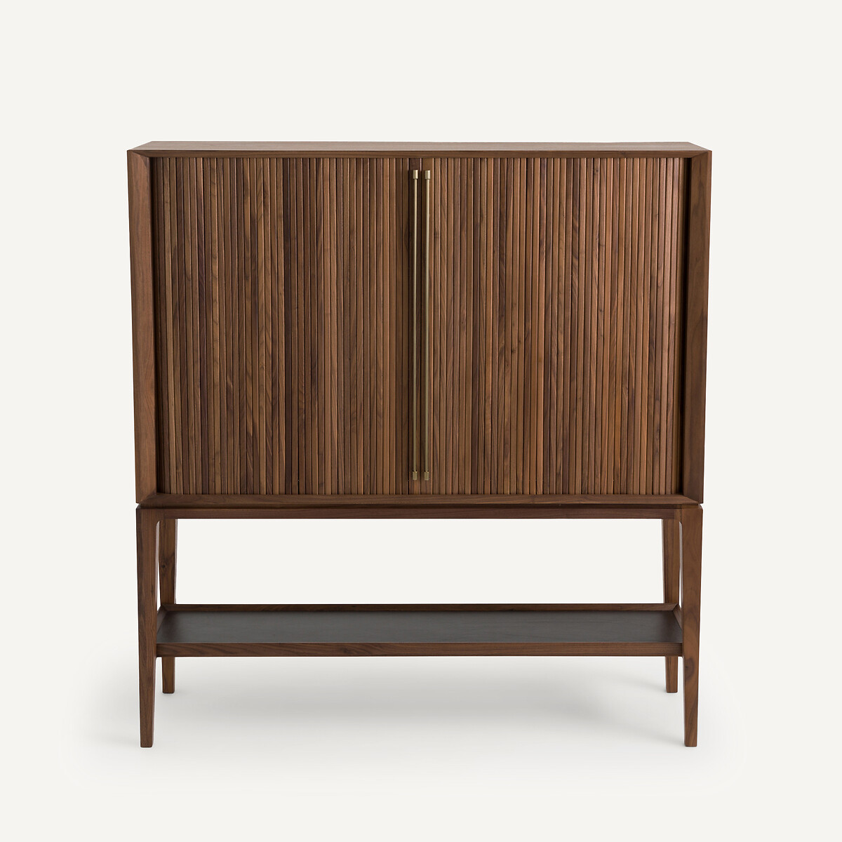 Buffet haut/bar en plaqué noyer et cuir, Liamca noyer, AM.PM