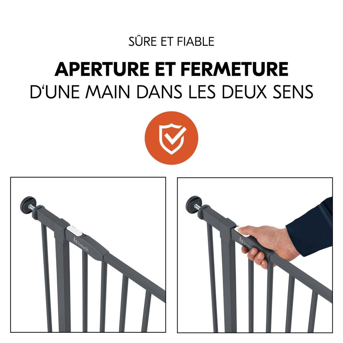 Barrière d'escalier Open N Stop 2 gris foncé, HAUCK