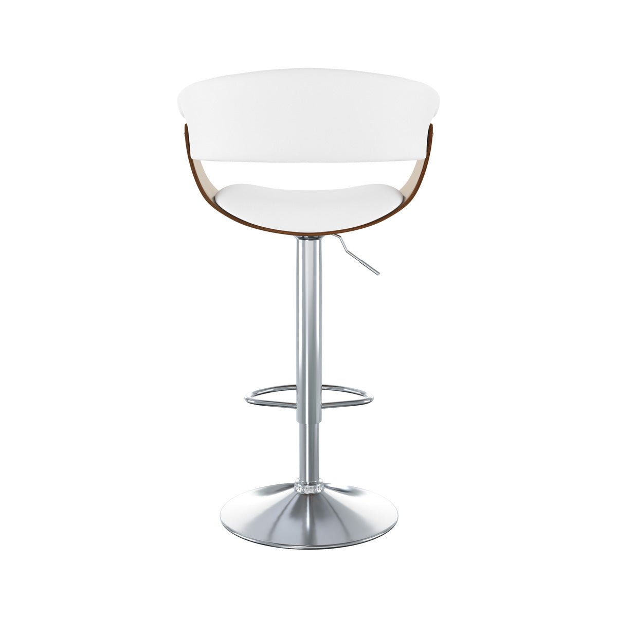 Chaise de bar réglable et pivotante 59/81 cm en cuir synthétique - BASILE blanc, MAISON PAVANE