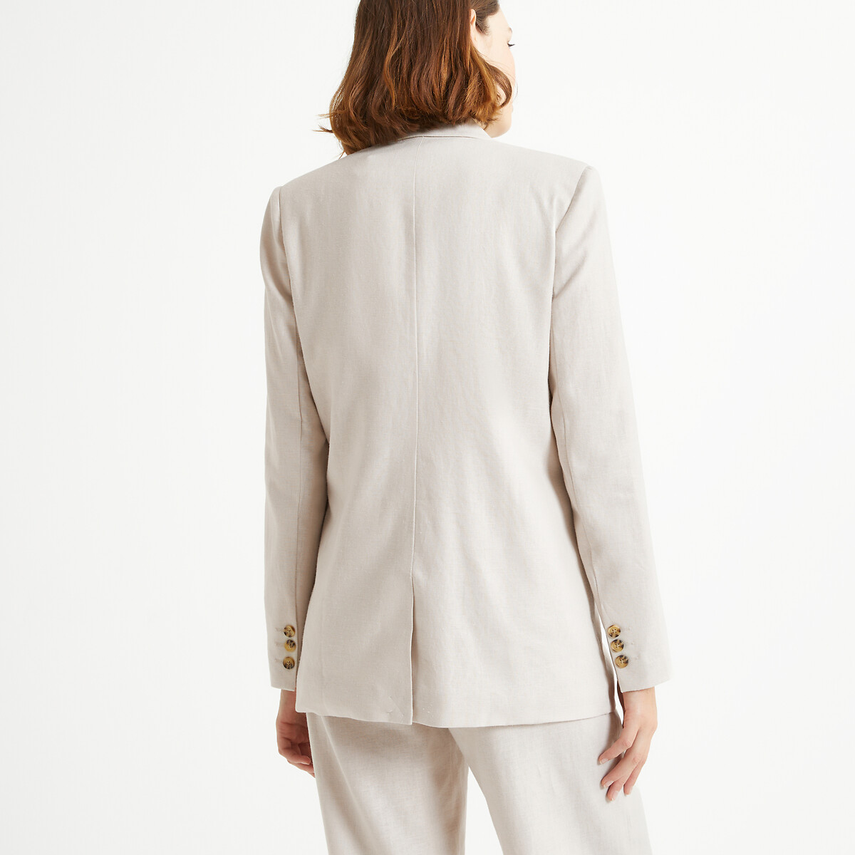Veste coupe droite, lin mélangé beige, ANNE WEYBURN