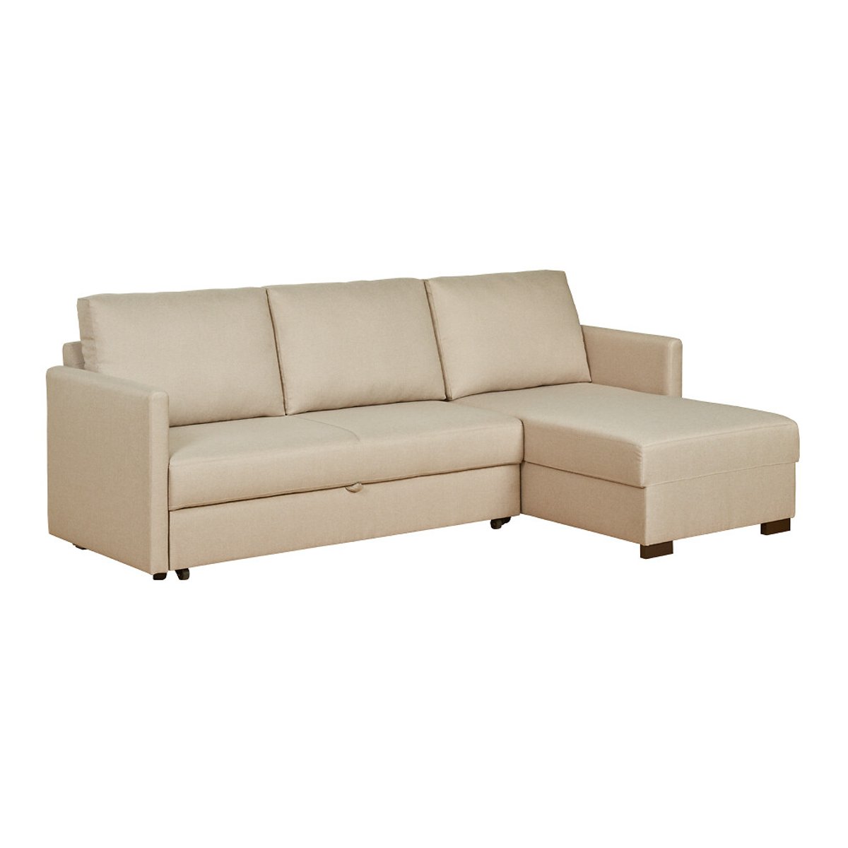 Sofá Justin, Bege, de 3 Lugares reversível, Lourini® bege, LOURINI