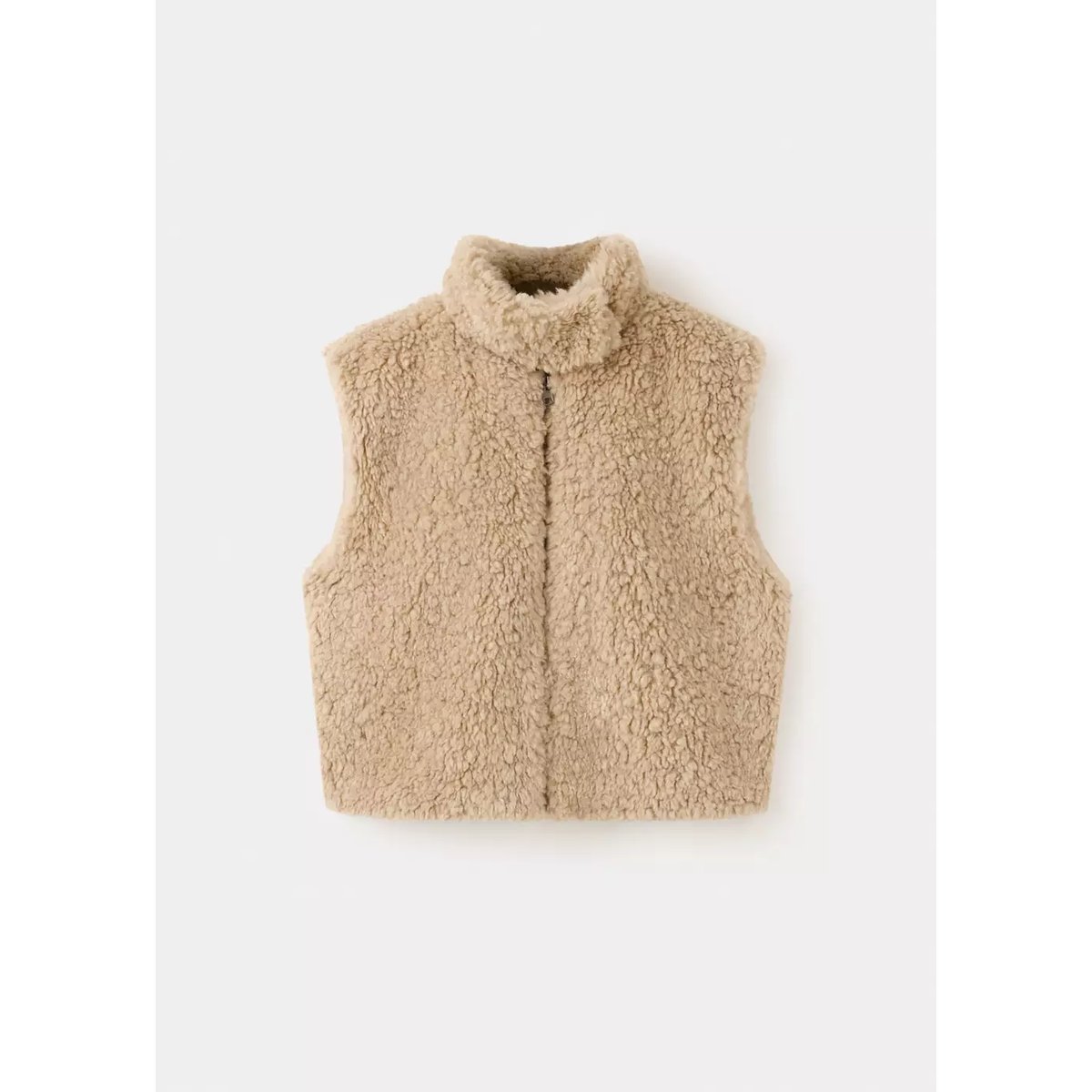 Gilet effet imitation mouton marron moyen, MANGO KIDS