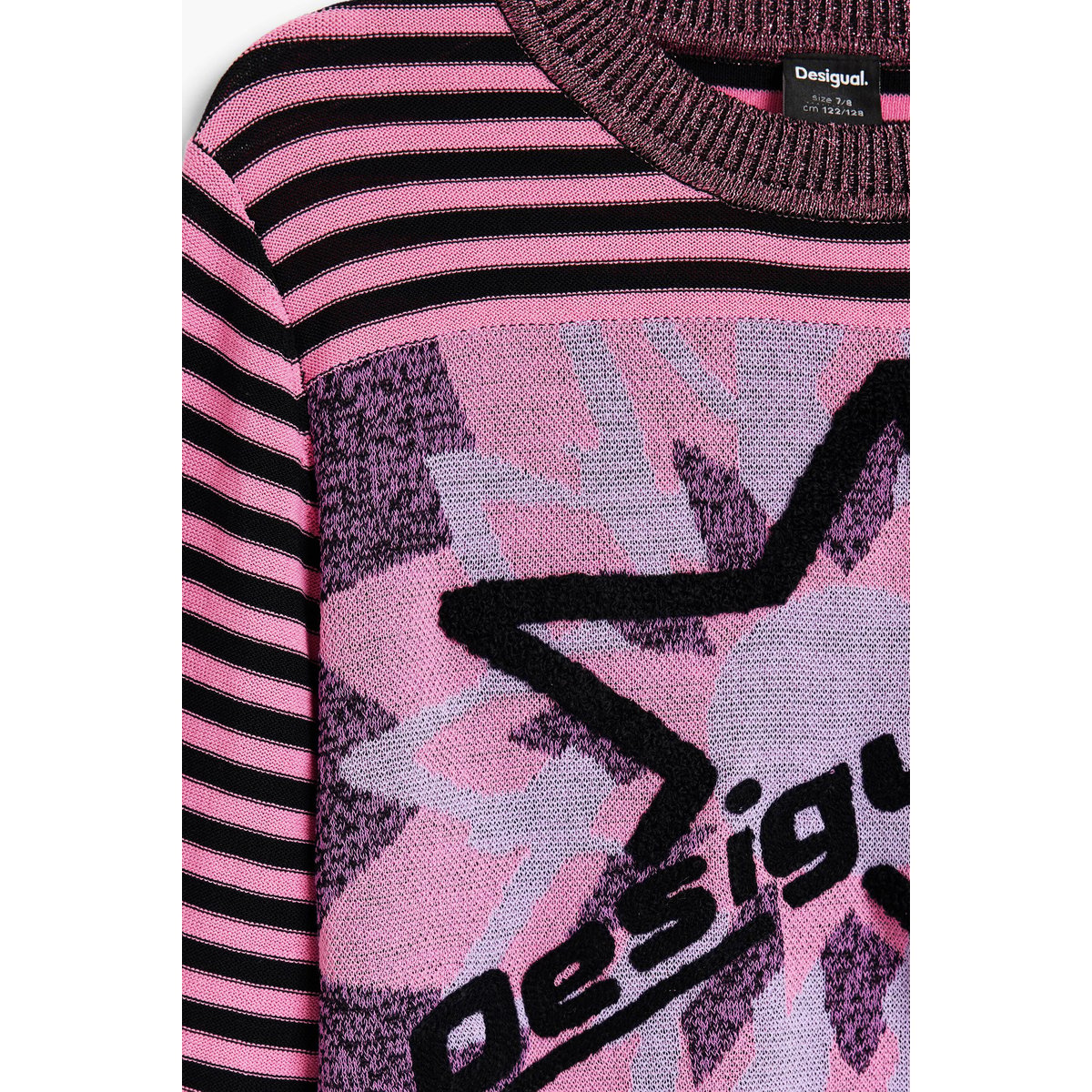 Pull à rayures avec étoile rouge, DESIGUAL
