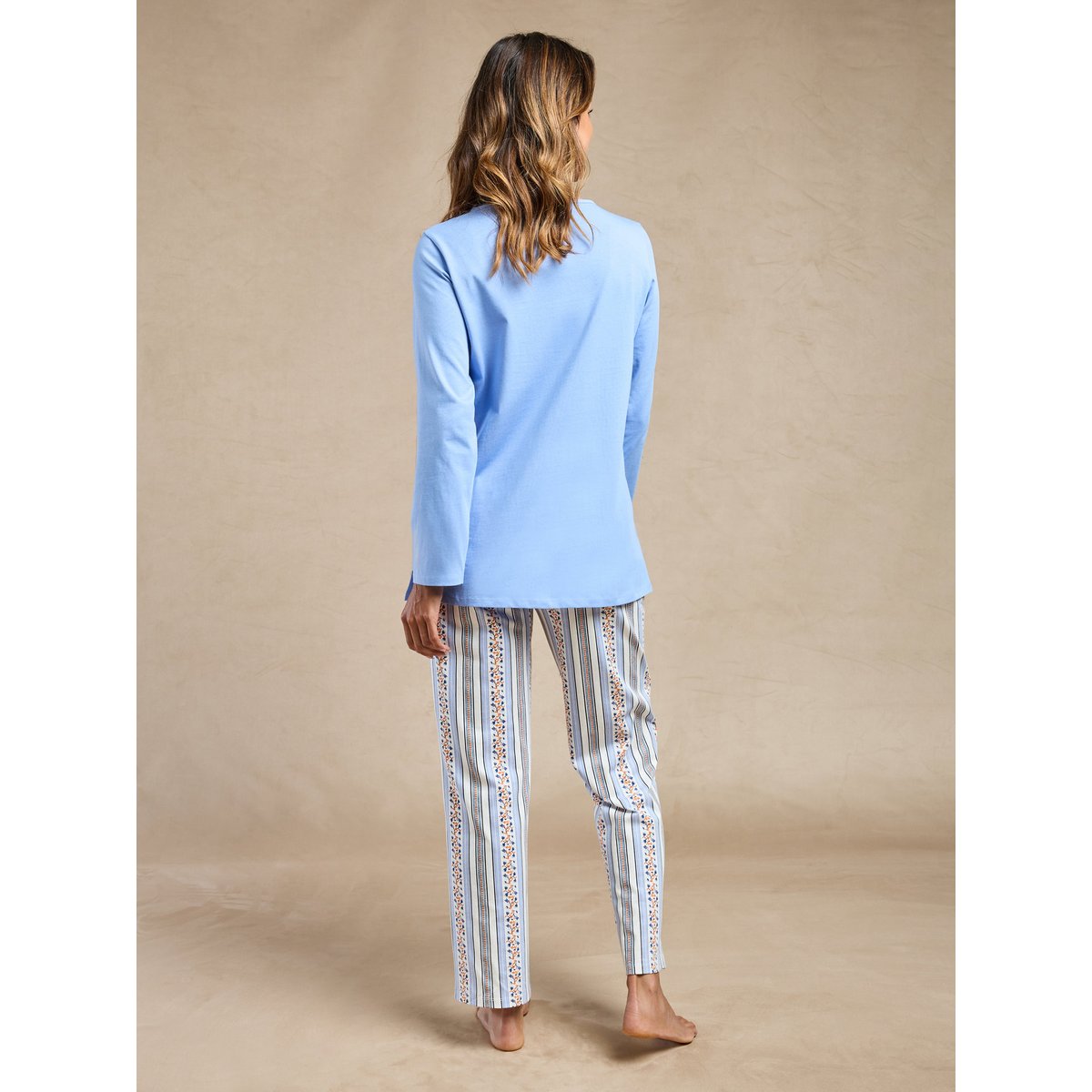 Pyjama en jersey coton imprimé bleu, DAXON