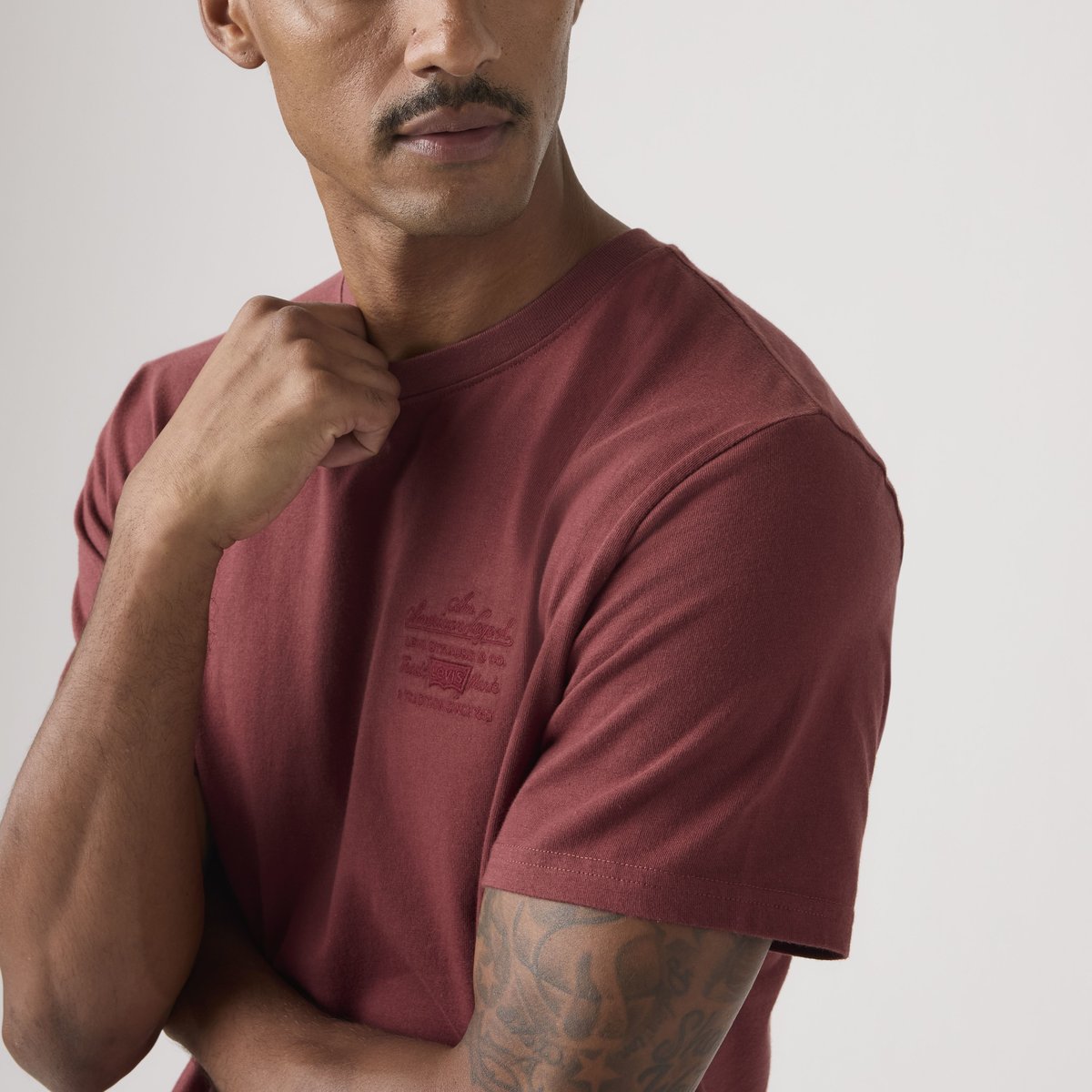 T-shirt graphique coupe ample rouge - levis american legend 5 oxblood red, LEVI'S