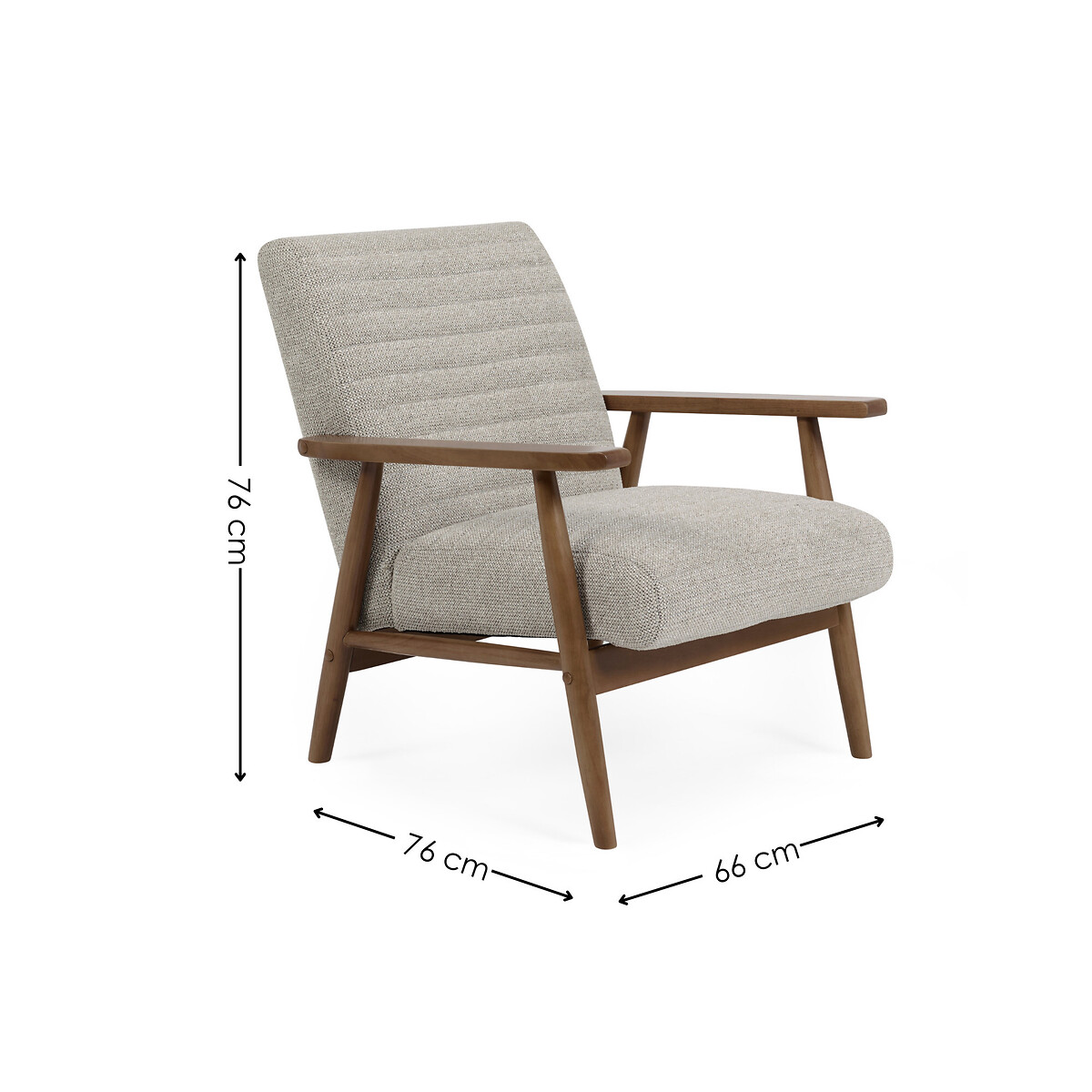 Iris Mid-Century Tweed Chenille Armchair off-white, SO'HOME