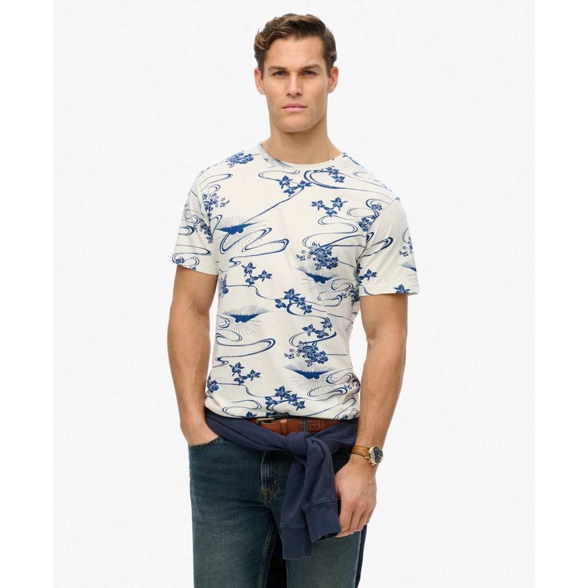 T-shirt imprimé Classic Essential blanc moon mountain, SUPERDRY