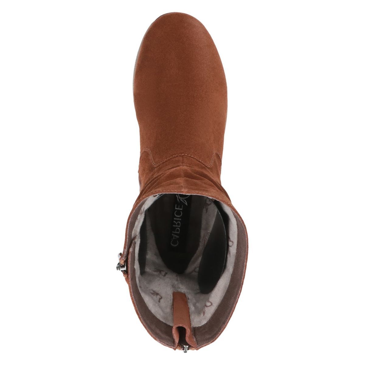 Bottine en cuir marron taupe clair, CAPRICE
