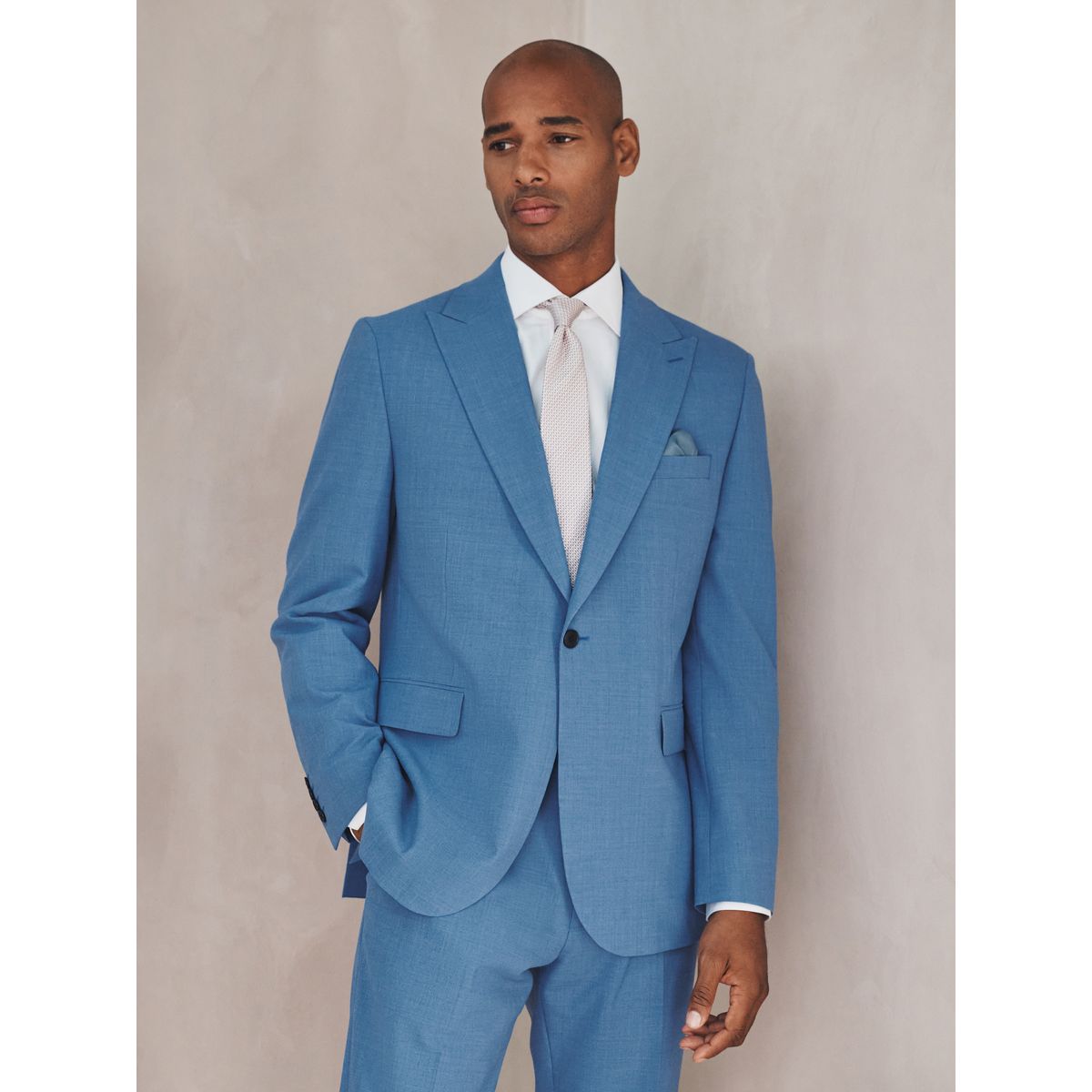 Veste de costume slim en laine mélangée bleu vif, NEXT