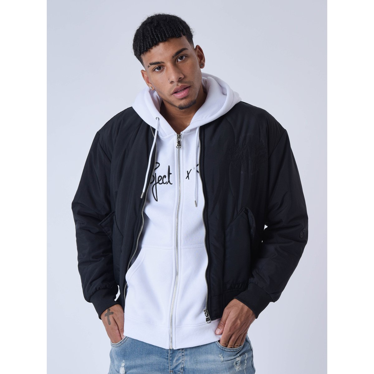 Veste matelassage vague noir, PROJECT X