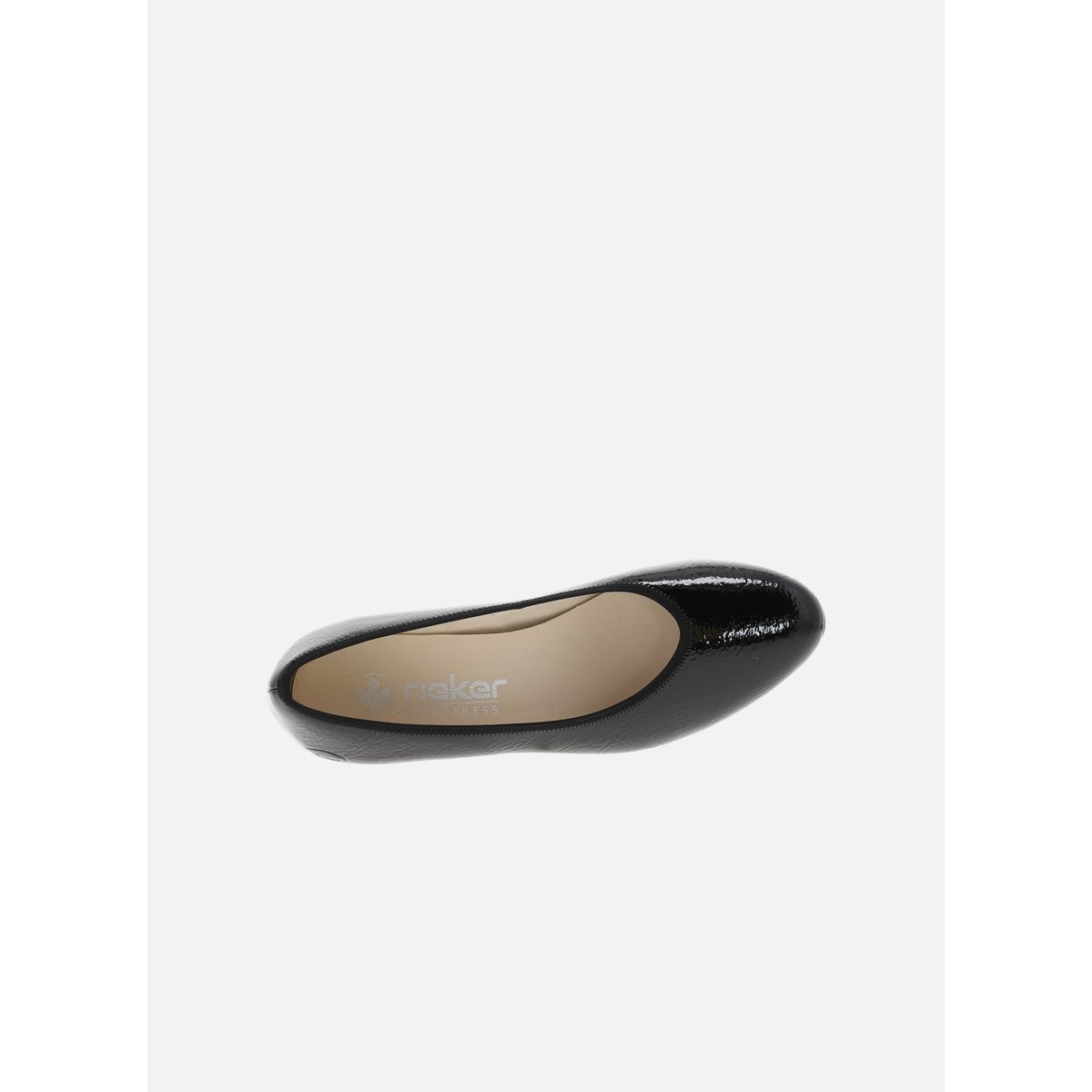 Escarpins noirs vernis avec semelle à talon décroché moyen épais noirs vernis, RIEKER