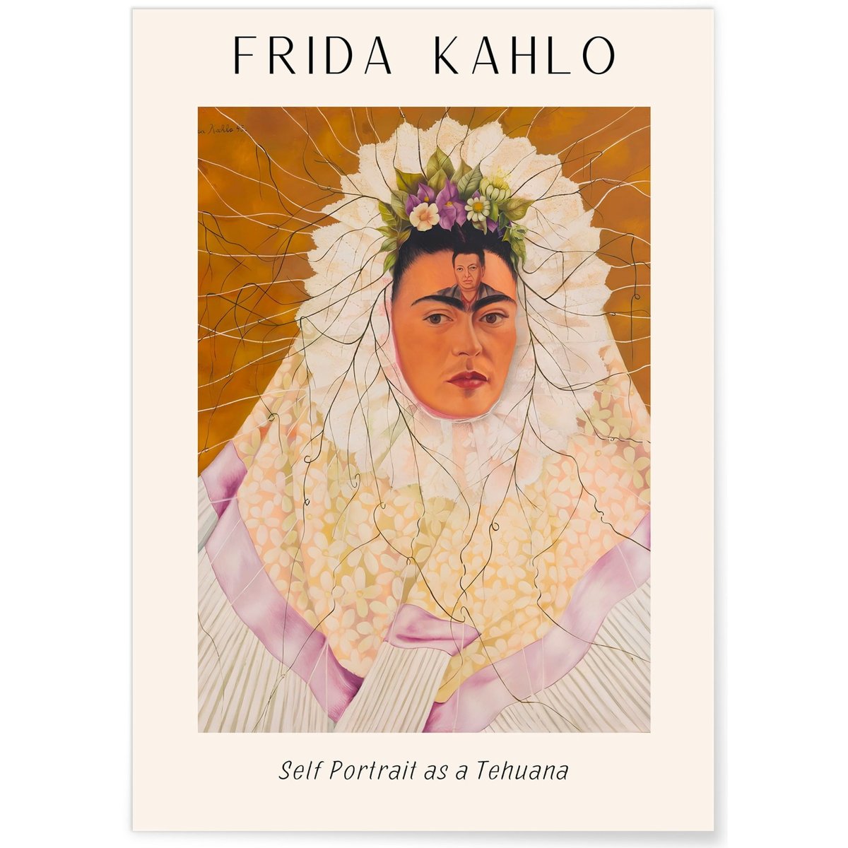 Affiche Frida Kahlo « Self Portrait as a Tehuana » blanc, L'AFFICHERIE