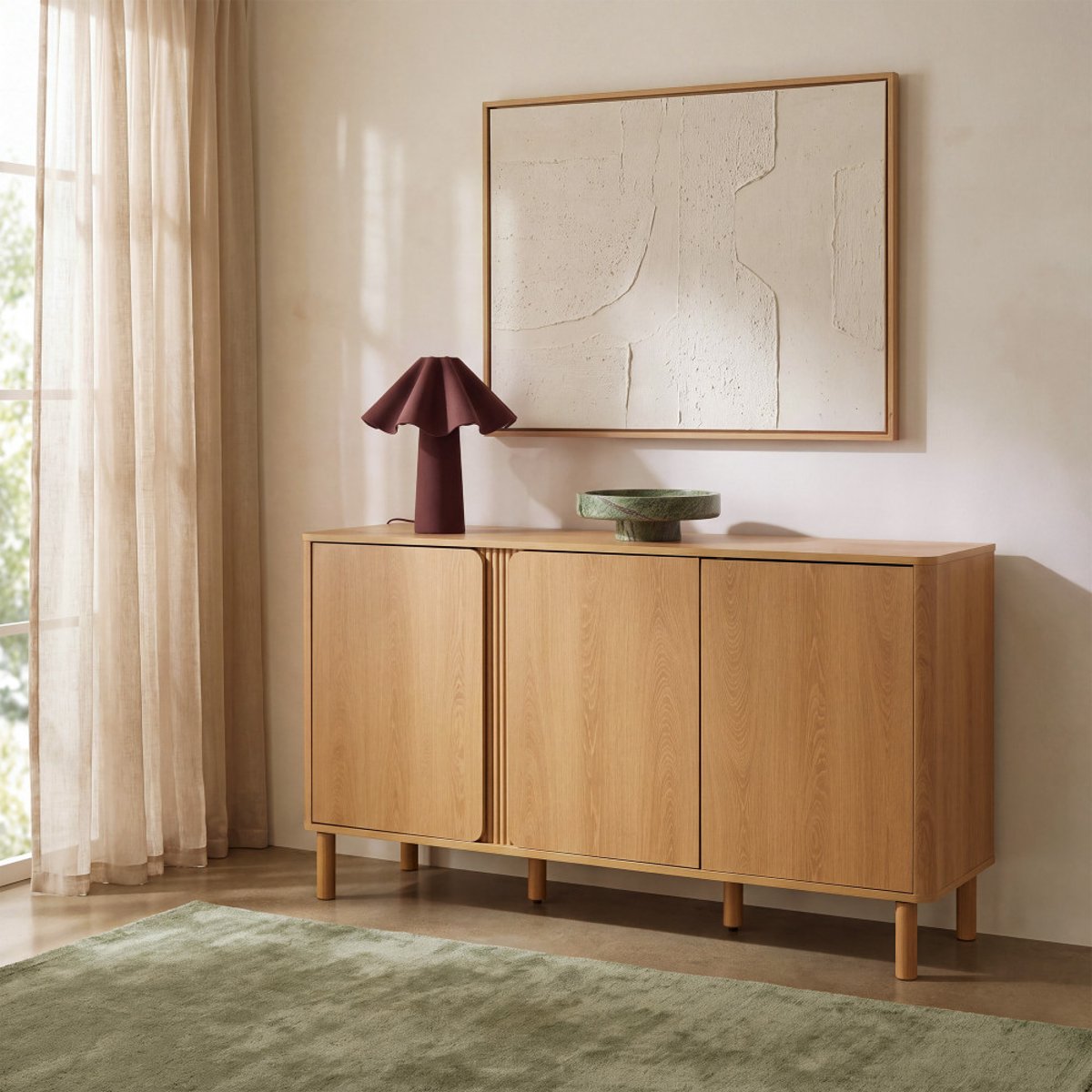 Buffet 3 portes en bois L140cm- NOA bois clair, DRAWER