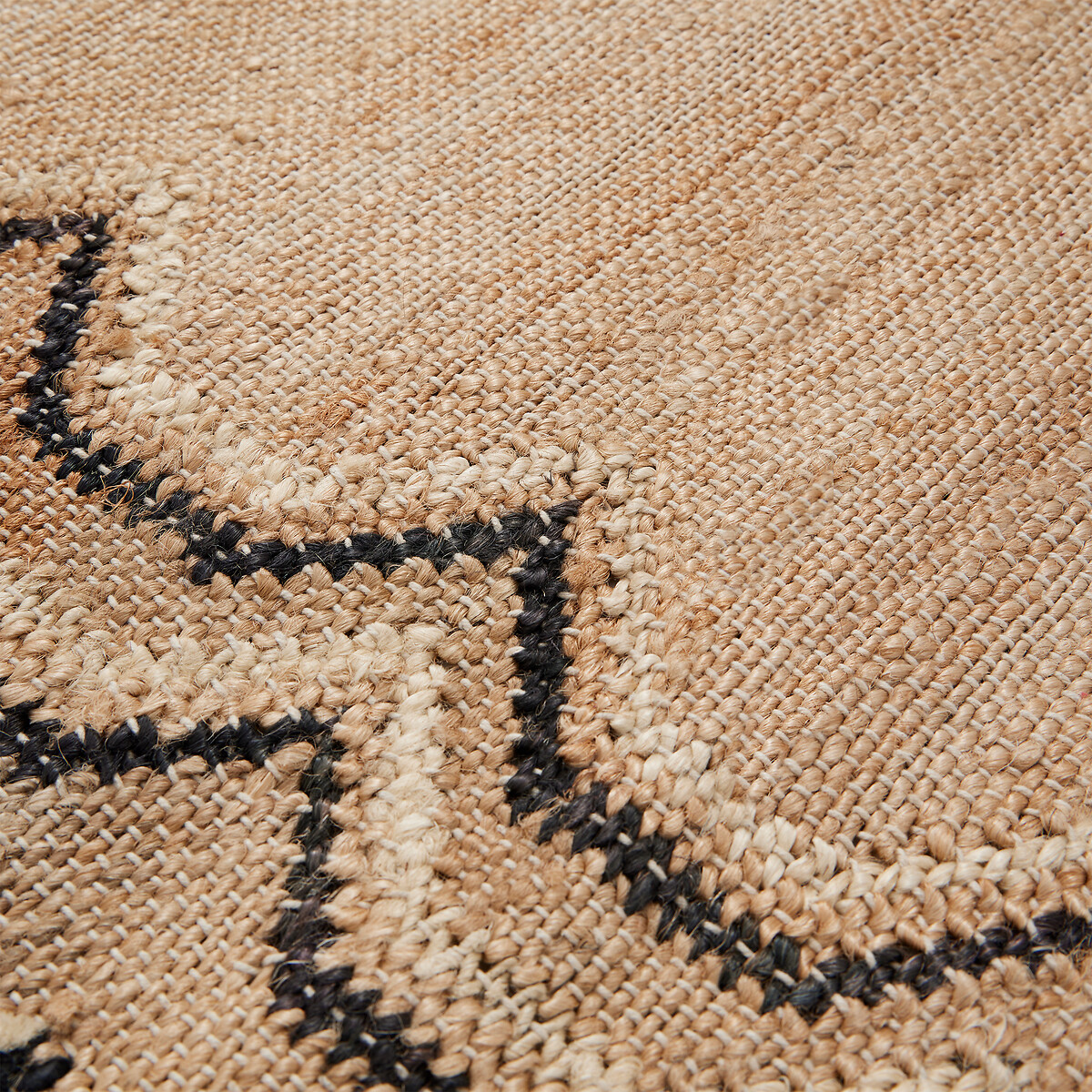Tapete em juta e algodão, EBOKO preto/natural, LA REDOUTE INTERIEURS