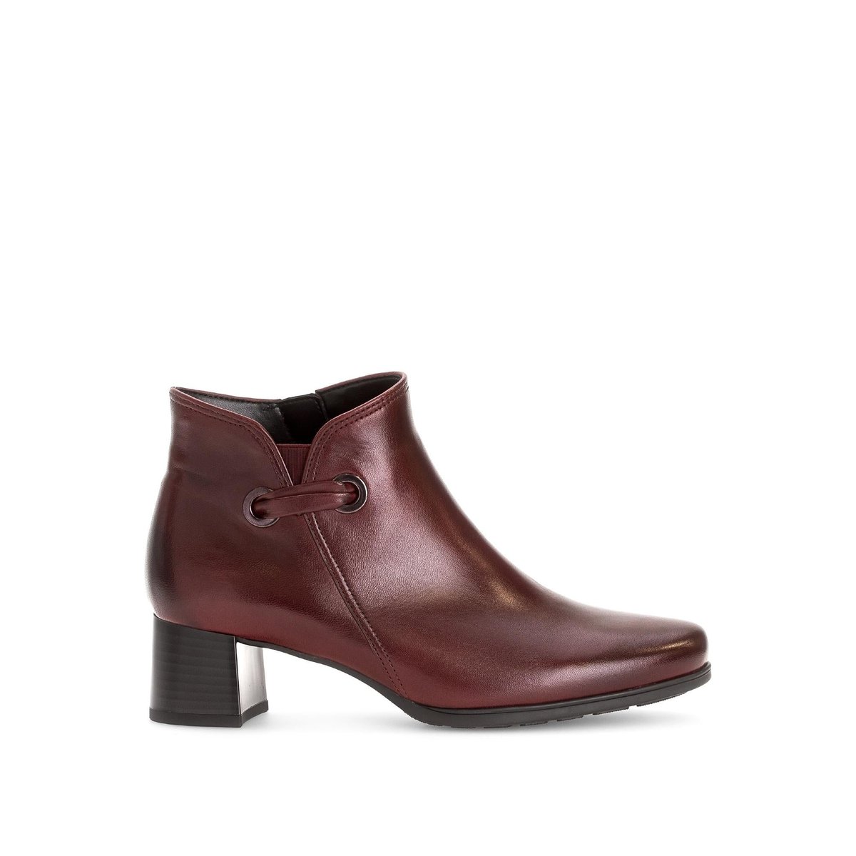 Bottines en cuir lisse à talon décroché rouge, GABOR