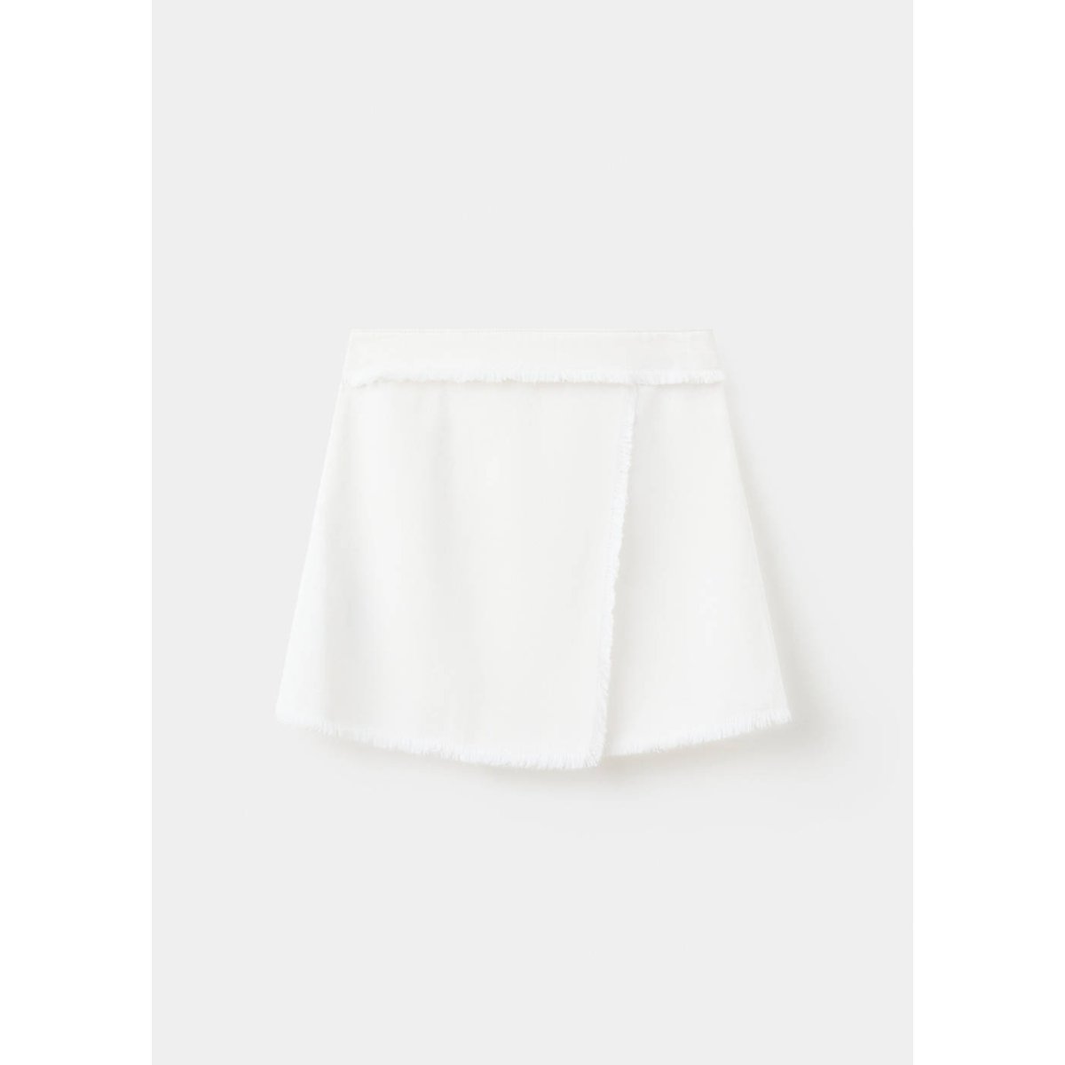 Jupe à détails effilochés blanc, MANGO KIDS