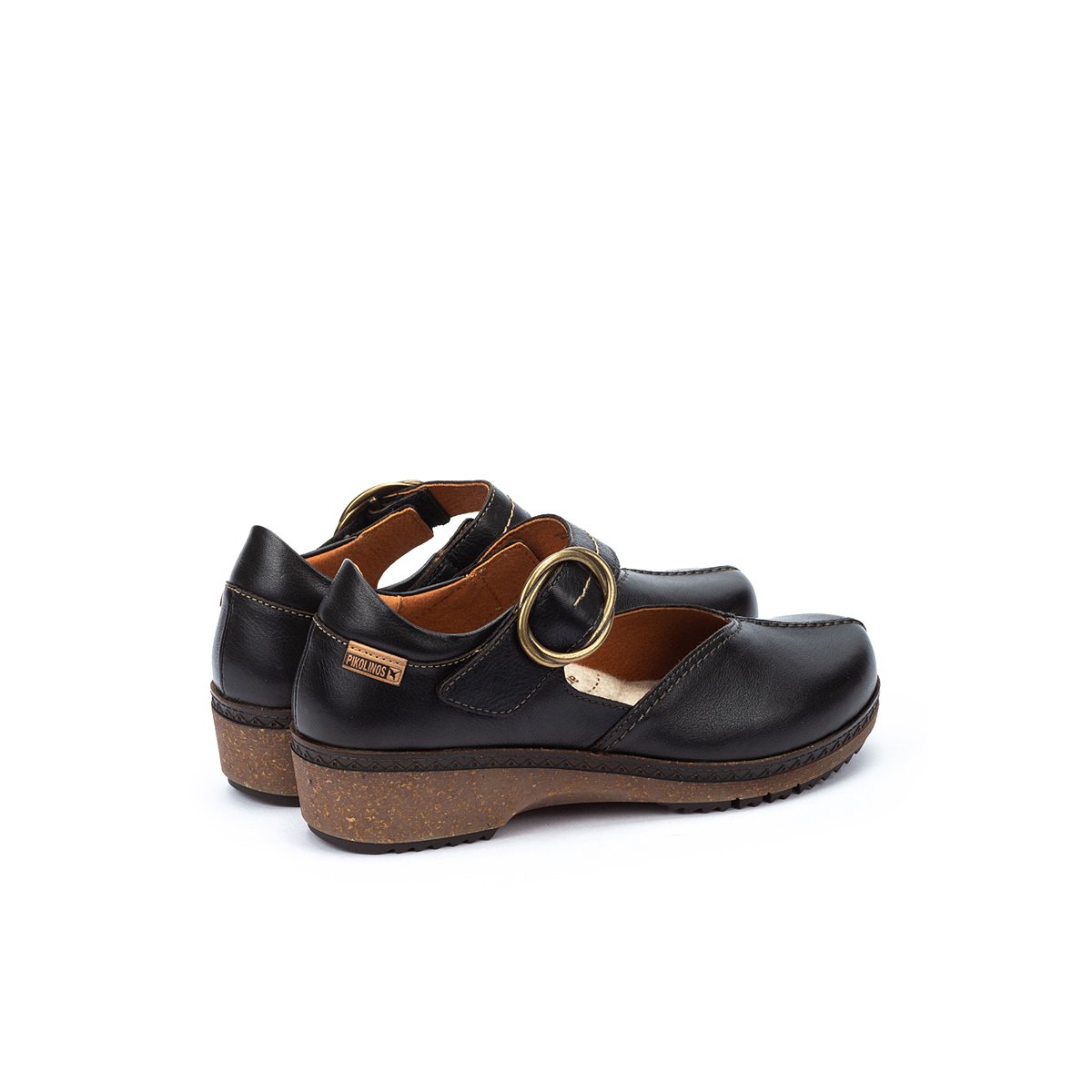 Chaussures plates cuir Granada black, PIKOLINOS
