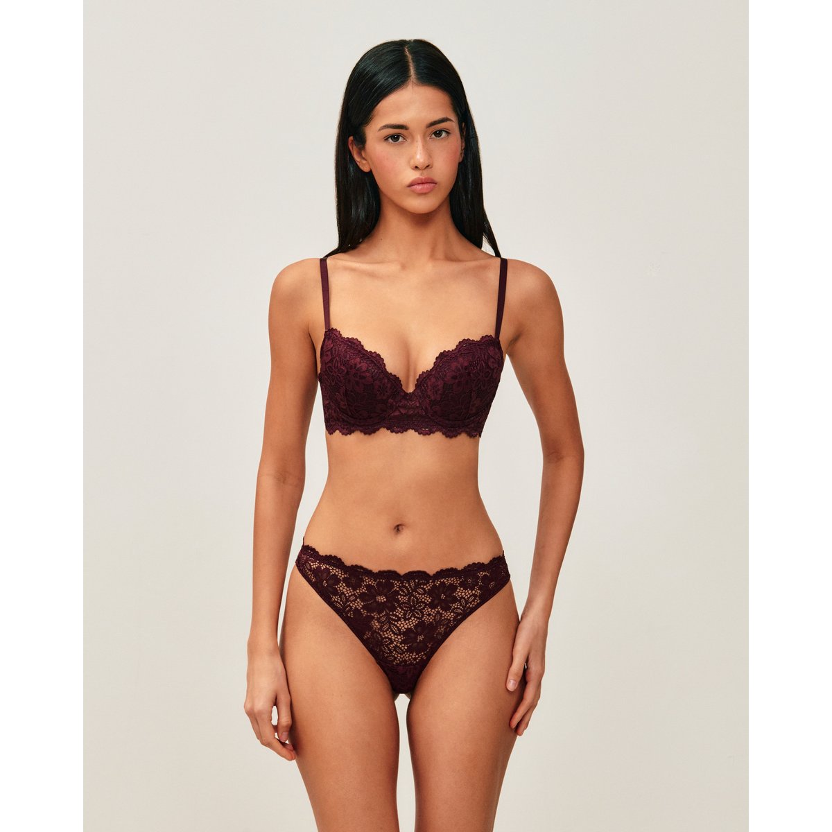 Soutien-gorge ampliforme en dentelle florale FAVORIZ marron, UNDIZ
