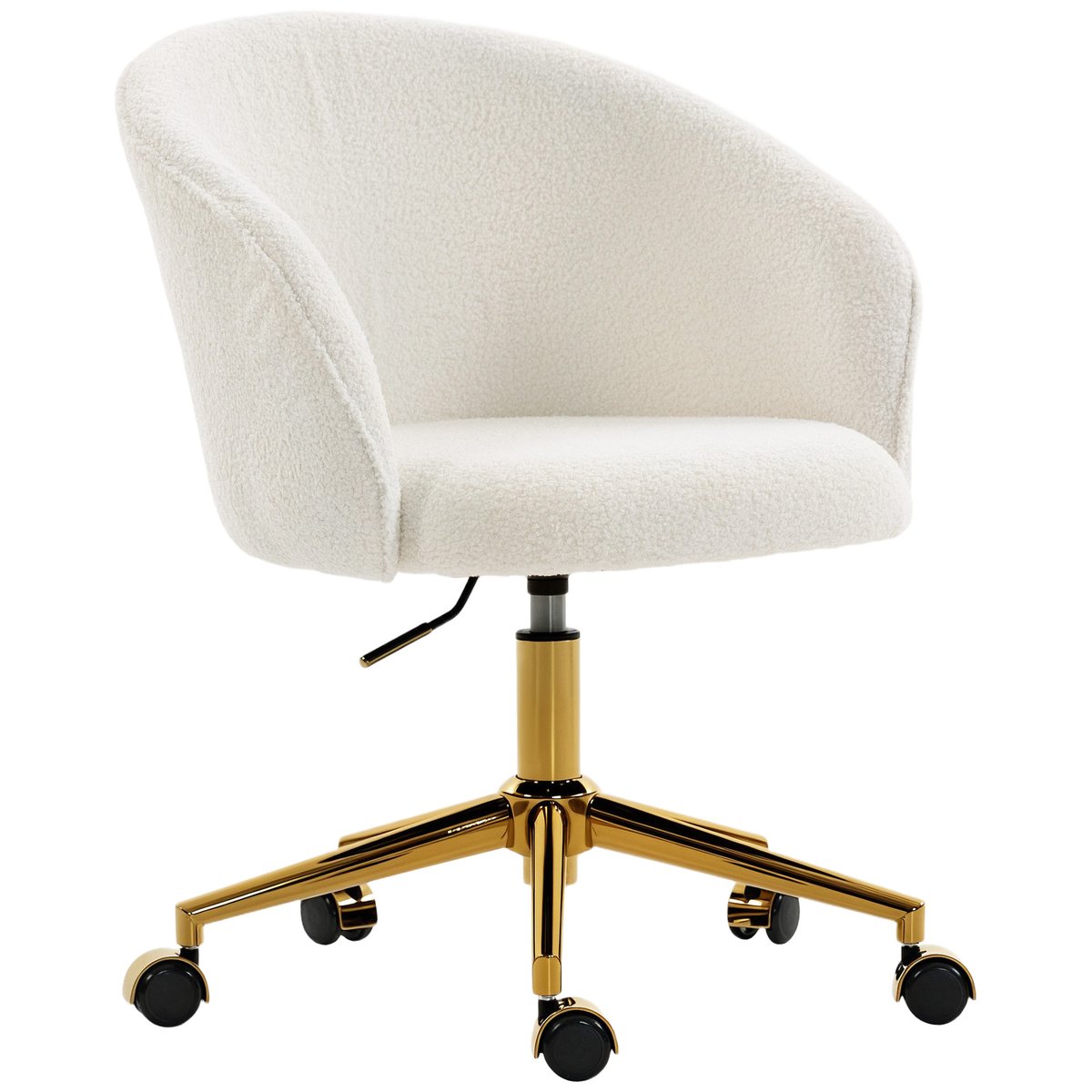 Chaise de bureau Polaire Teddy (100 % crème, HOMCOM