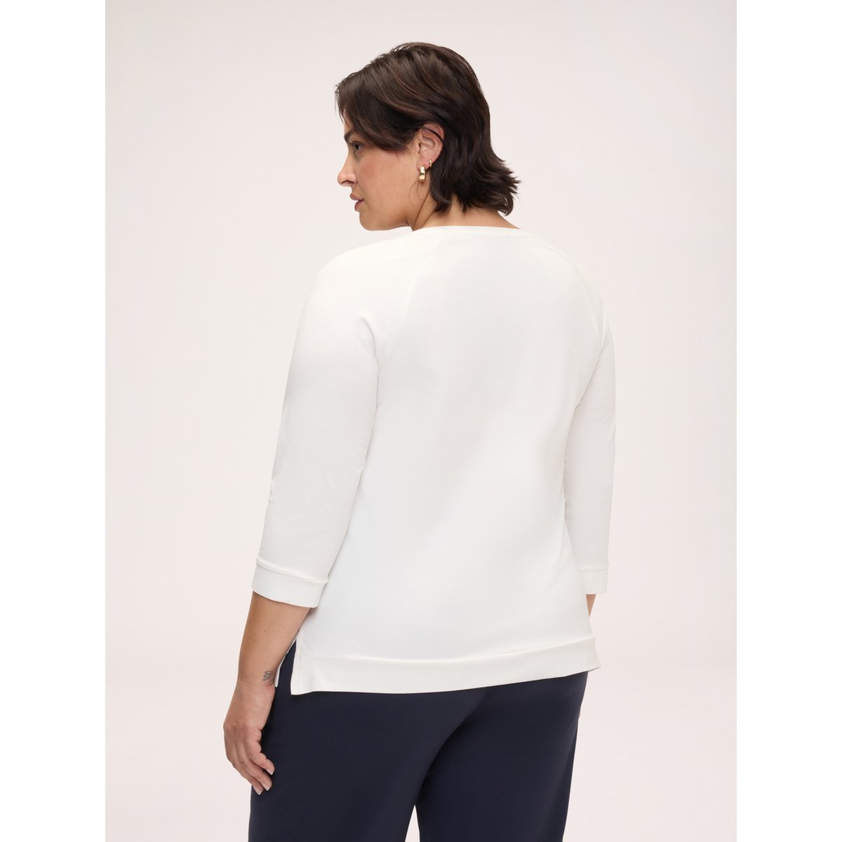T-shirt avec strass et clous blanc, FIORELLA RUBINO