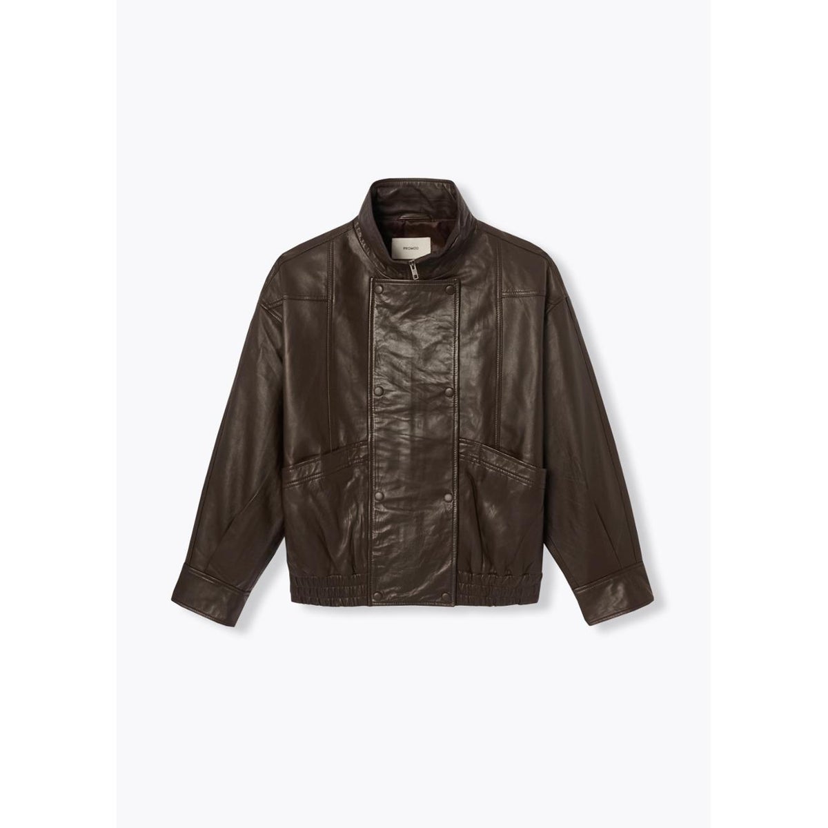 Blouson oversize 100% cuir marron, PROMOD