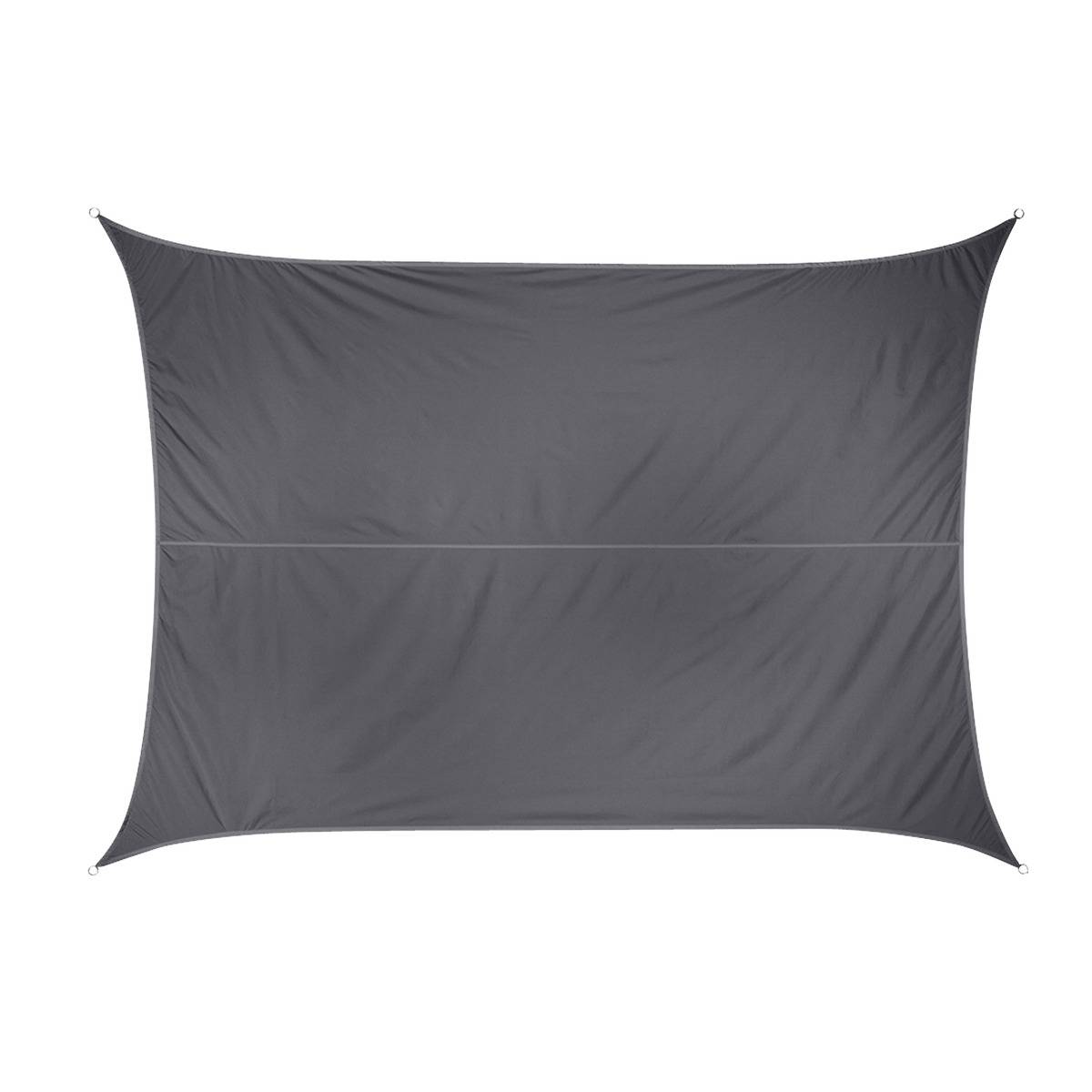 Voile d'ombrage rectangulaire 4x3m CURACAO gris ardoise, HESPERIDE