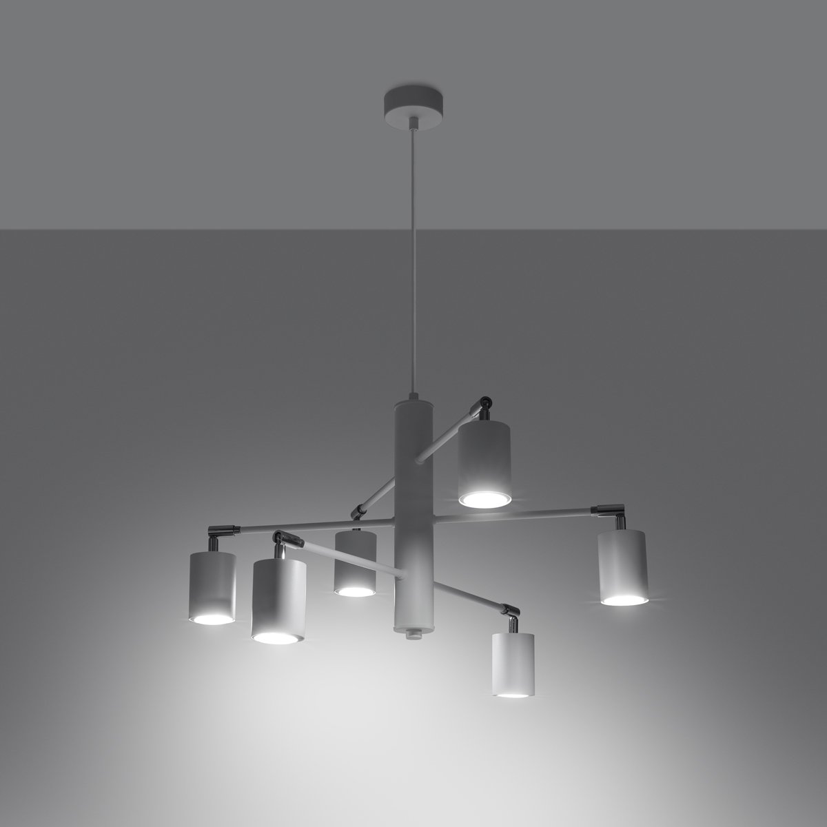 Suspension Acier Blanc GU10 6 Lemmi blanc, EDEN