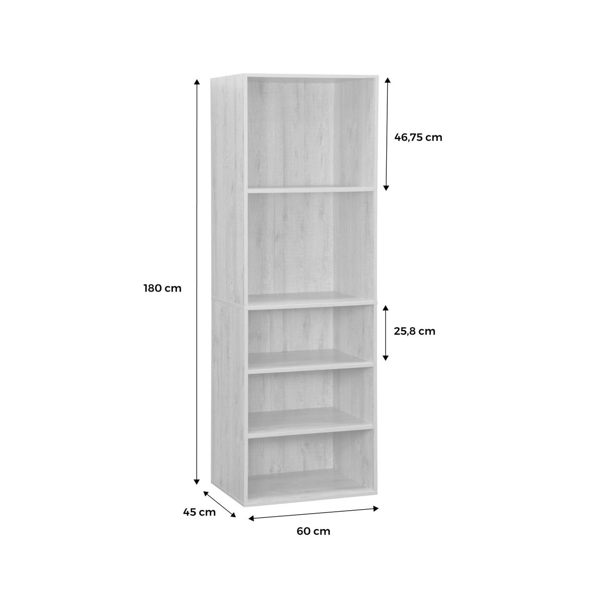 Module dressing décor bois 5 étagères MODULO naturel, SWEEEK