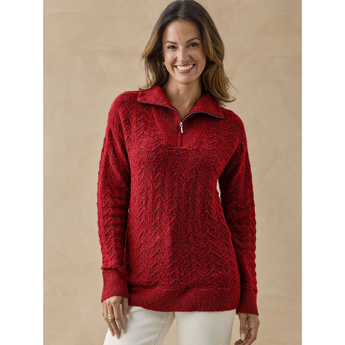Pull col camionneur femme rouge, DAXON